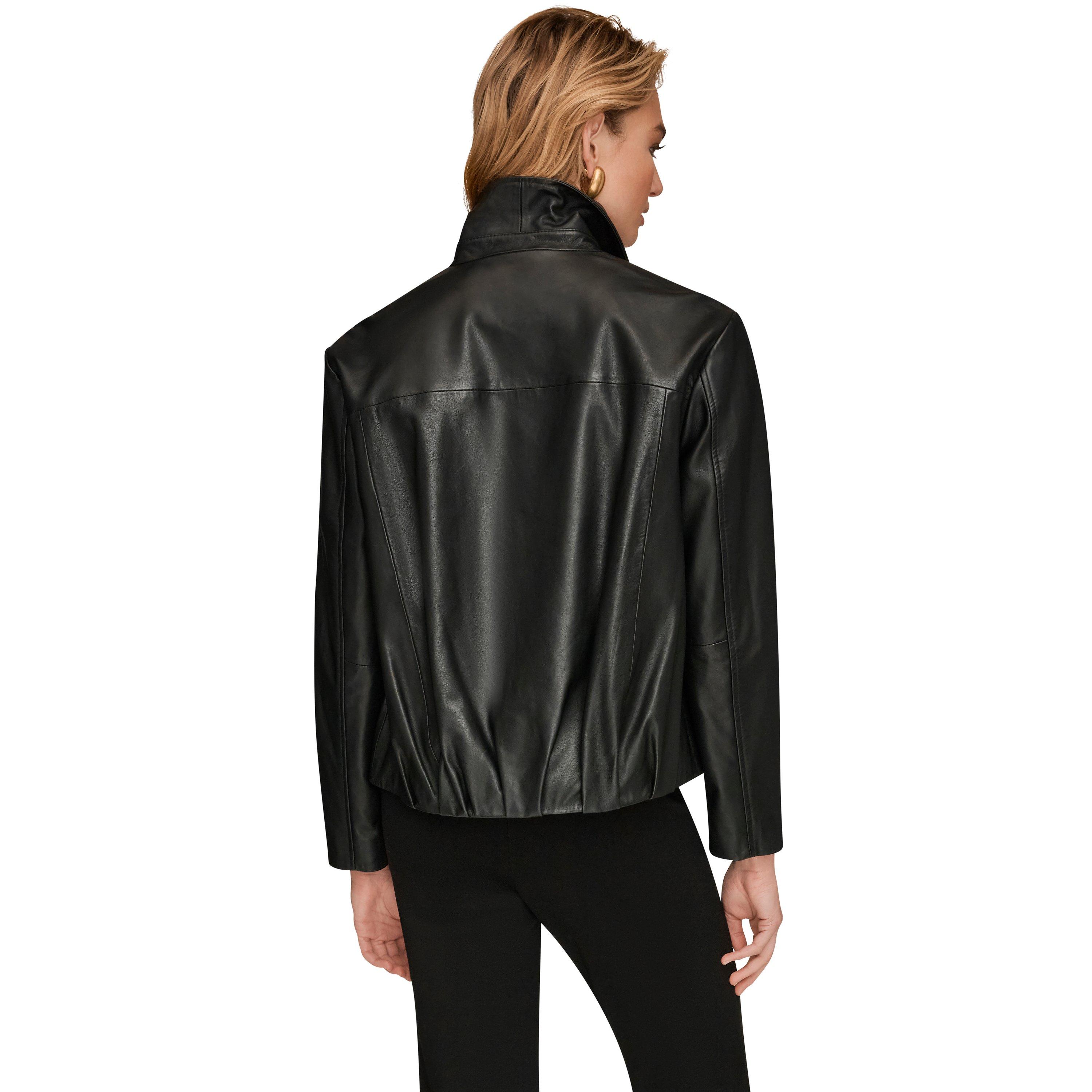 Black Leather - Donna Karan - Women's Leather Jacket - 8