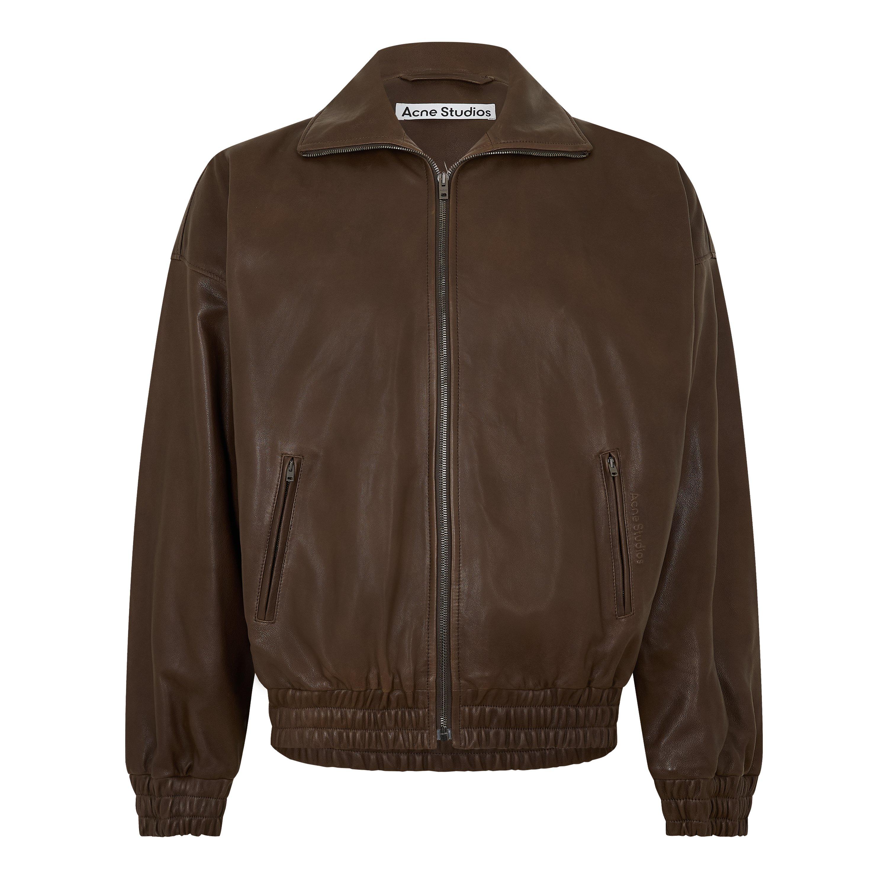Acne Studios Women's Leather Jacket - Dark Brown - Size 36