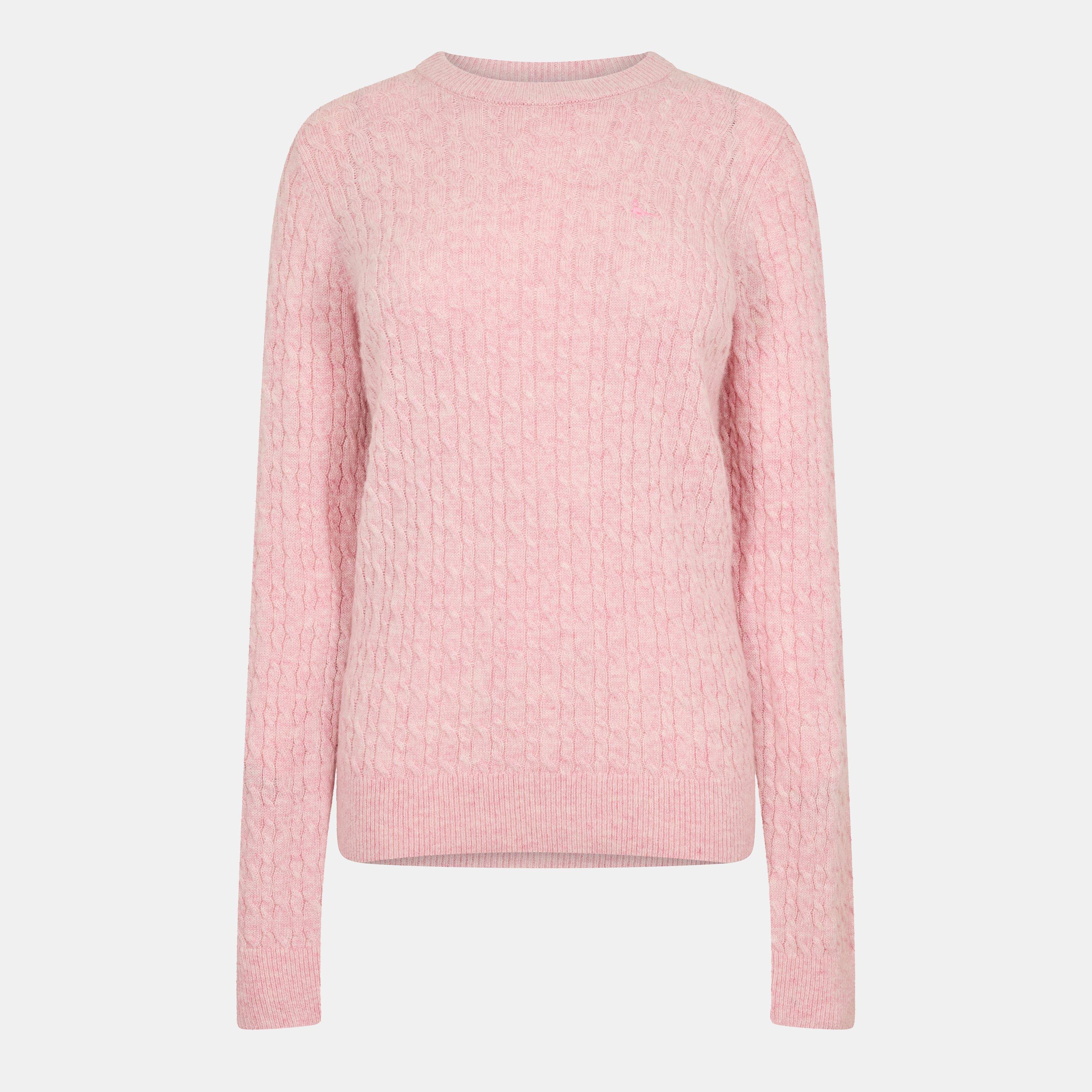 Pink - Jack Wills - Jack Tinsbury Merino Wool Blend Cable Knitted Jumper Women - 1