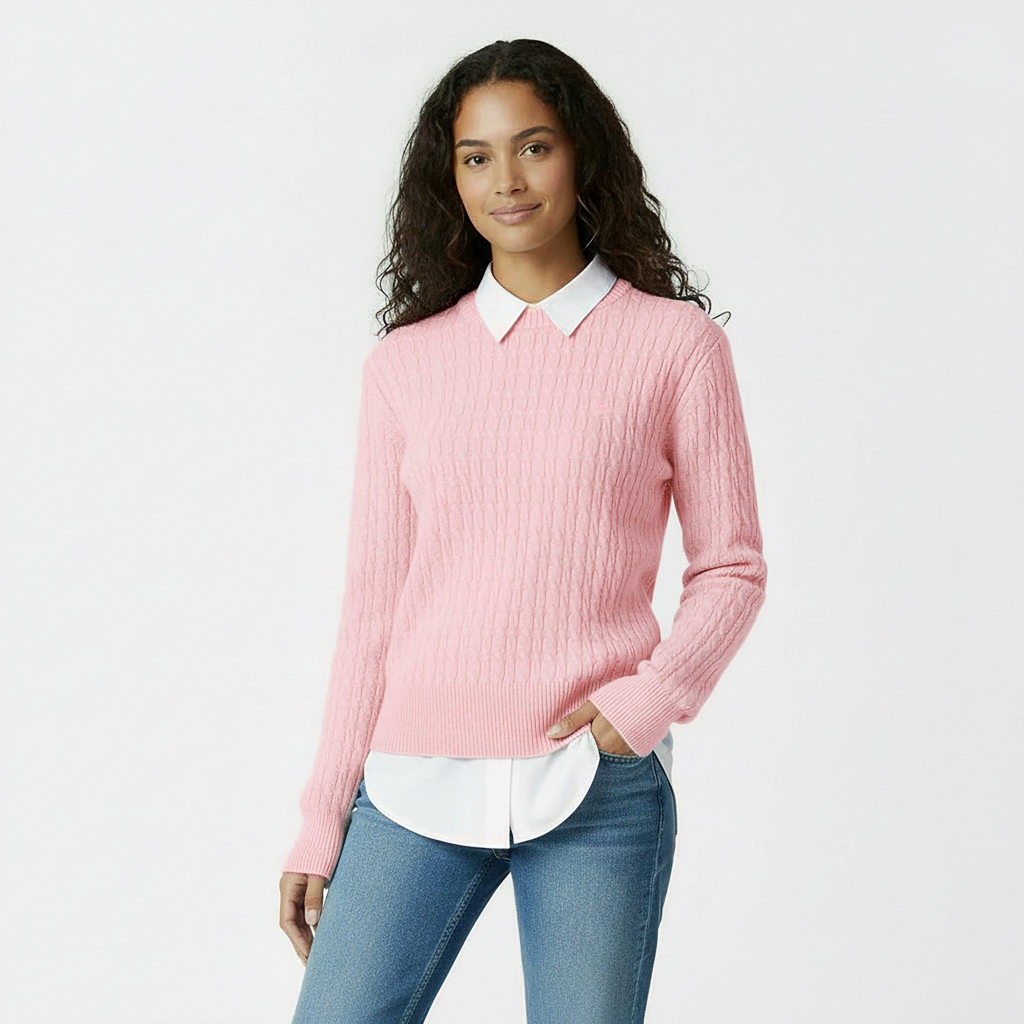 Rosa - Jack Wills - Jack Tinsbury Merino Wool Blend Cable Knitted Jumper Women - 3