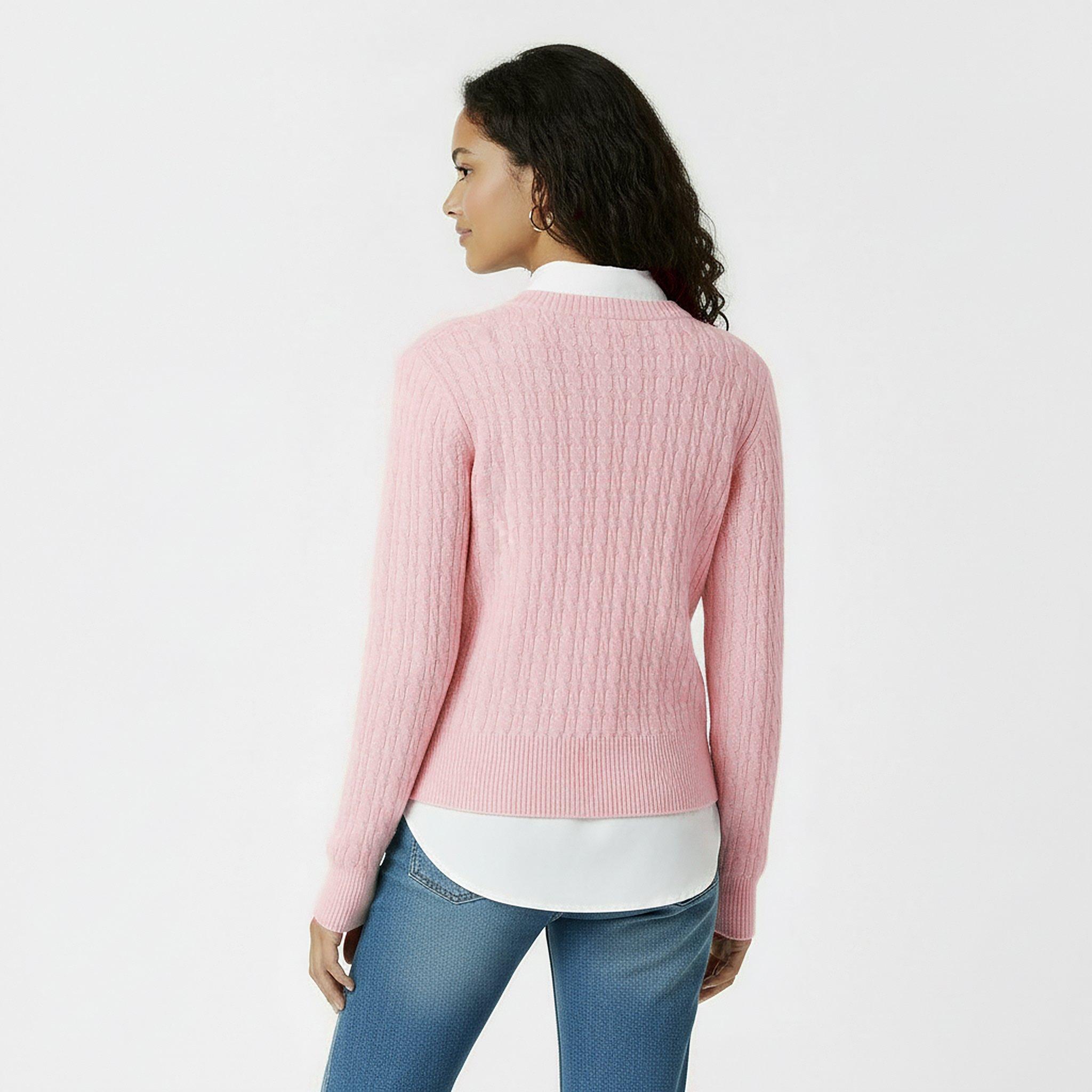 Rosa - Jack Wills - Jack Tinsbury Merino Wool Blend Cable Knitted Jumper Women - 4