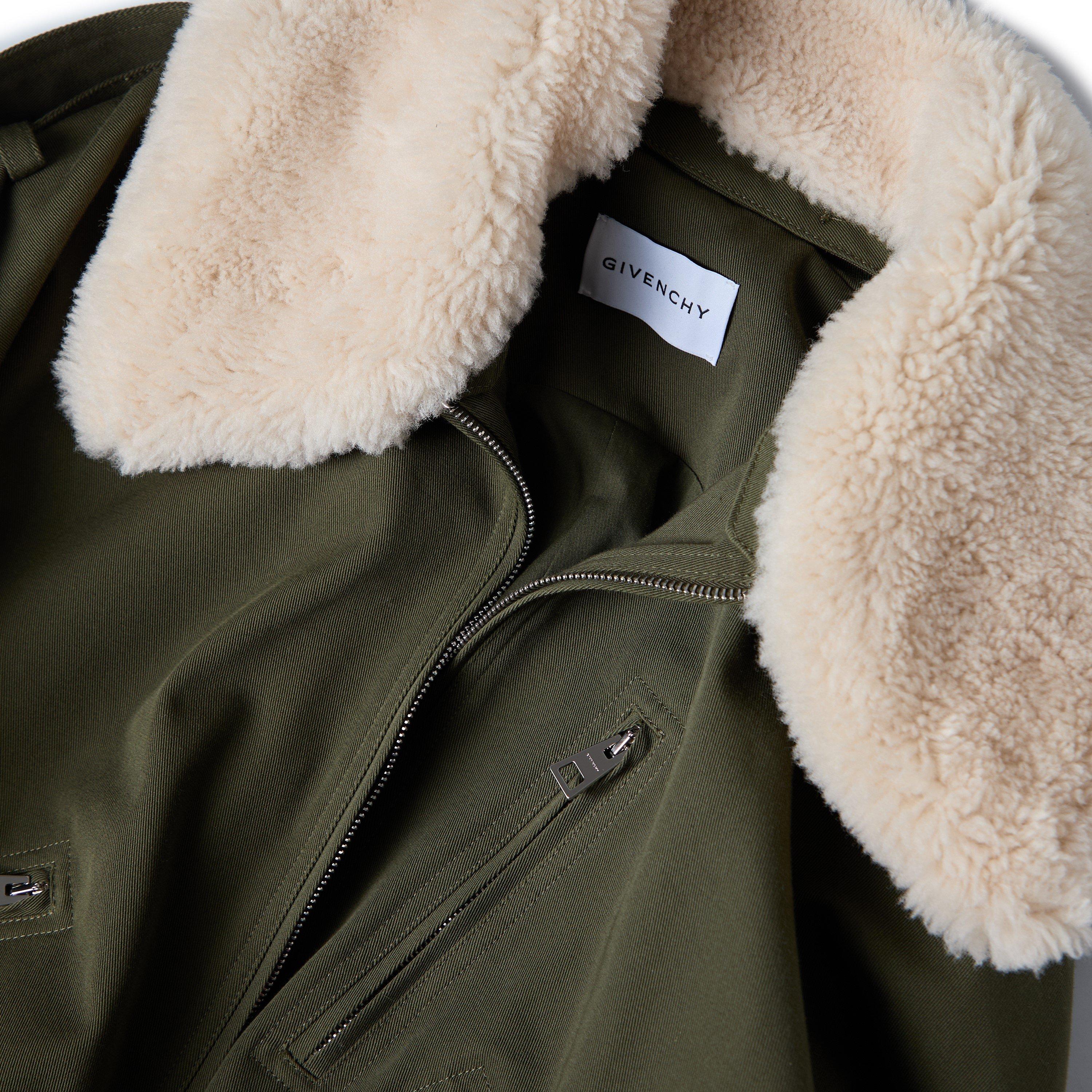 Khaki - GIVENCHY - Women's GIV Shearling Bomber Jacket - 5