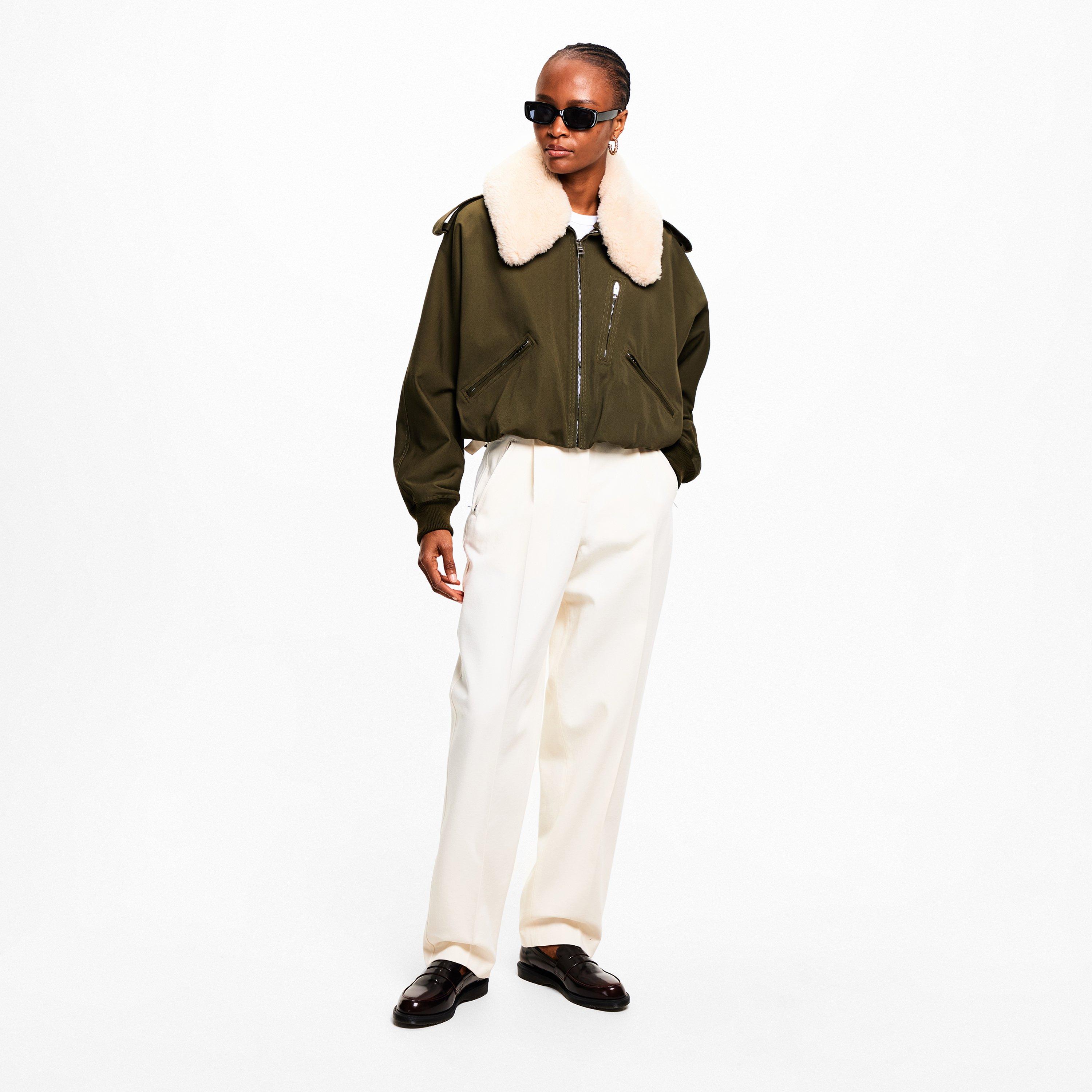 Khaki - GIVENCHY - Women's GIV Shearling Bomber Jacket - 6