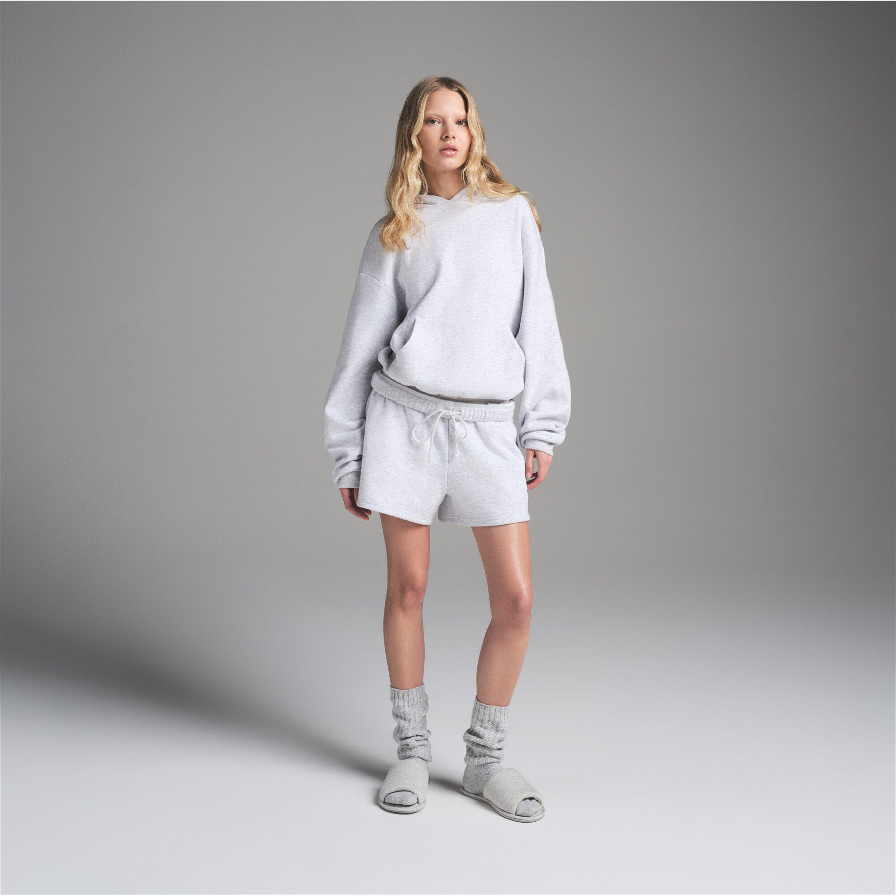 Light Hthr Grey - SKIMS - Womens Cotton Fleece Classic Pullover Hoodie - 2