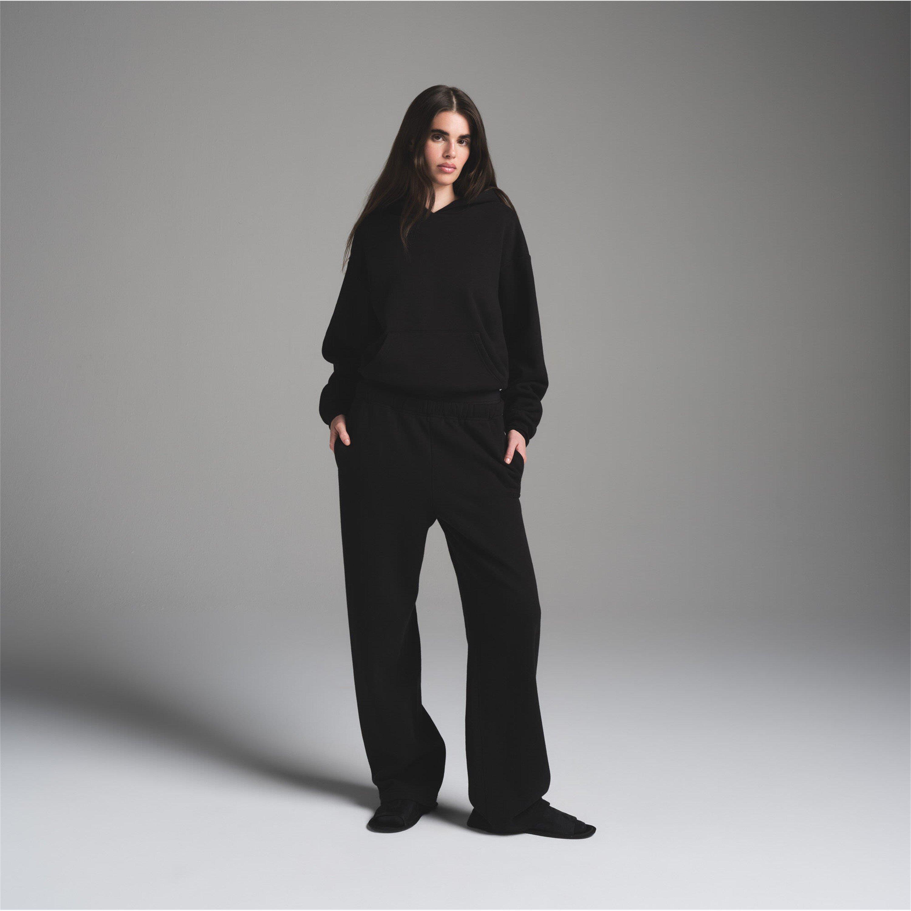 Onyx - SKIMS EDIT - Womens Cotton Fleece Classic Pullover Hoodie - 2