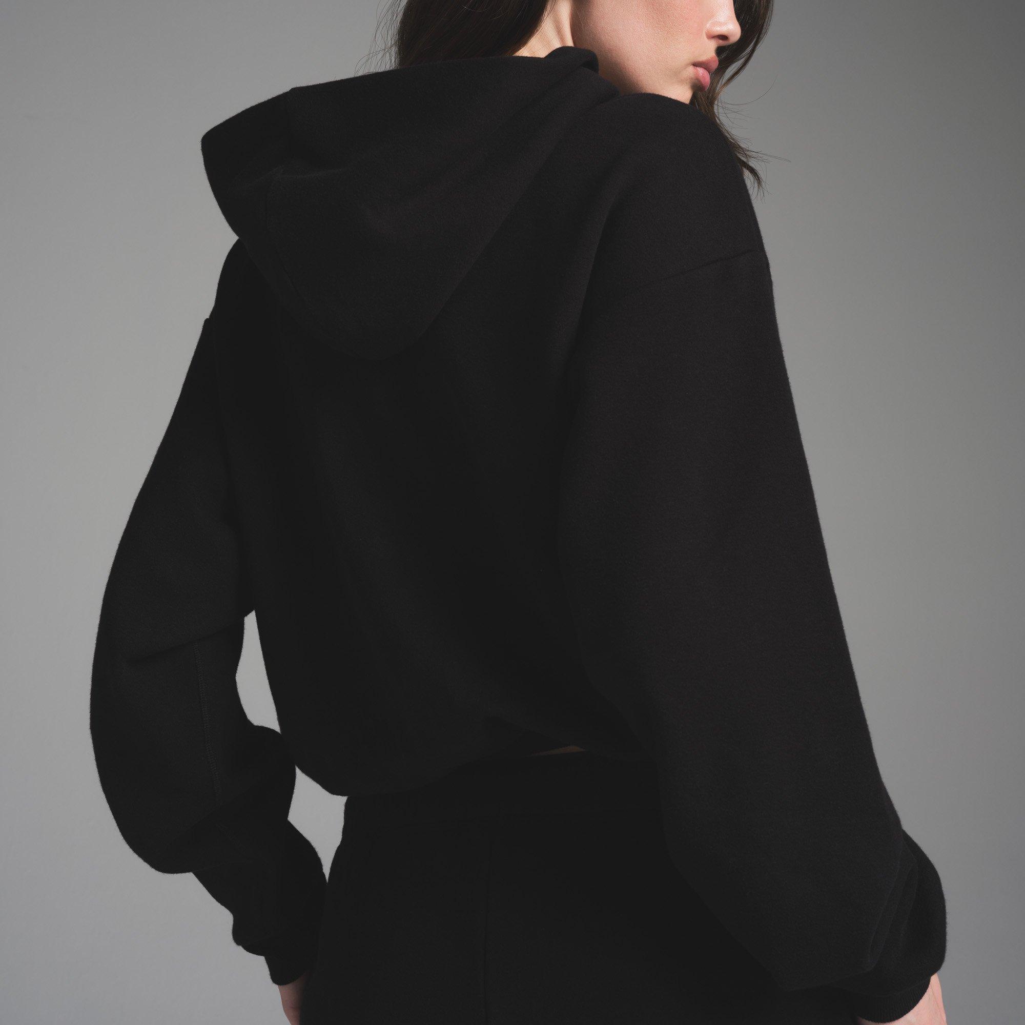 Onyx - SKIMS EDIT - Womens Cotton Fleece Classic Pullover Hoodie - 4
