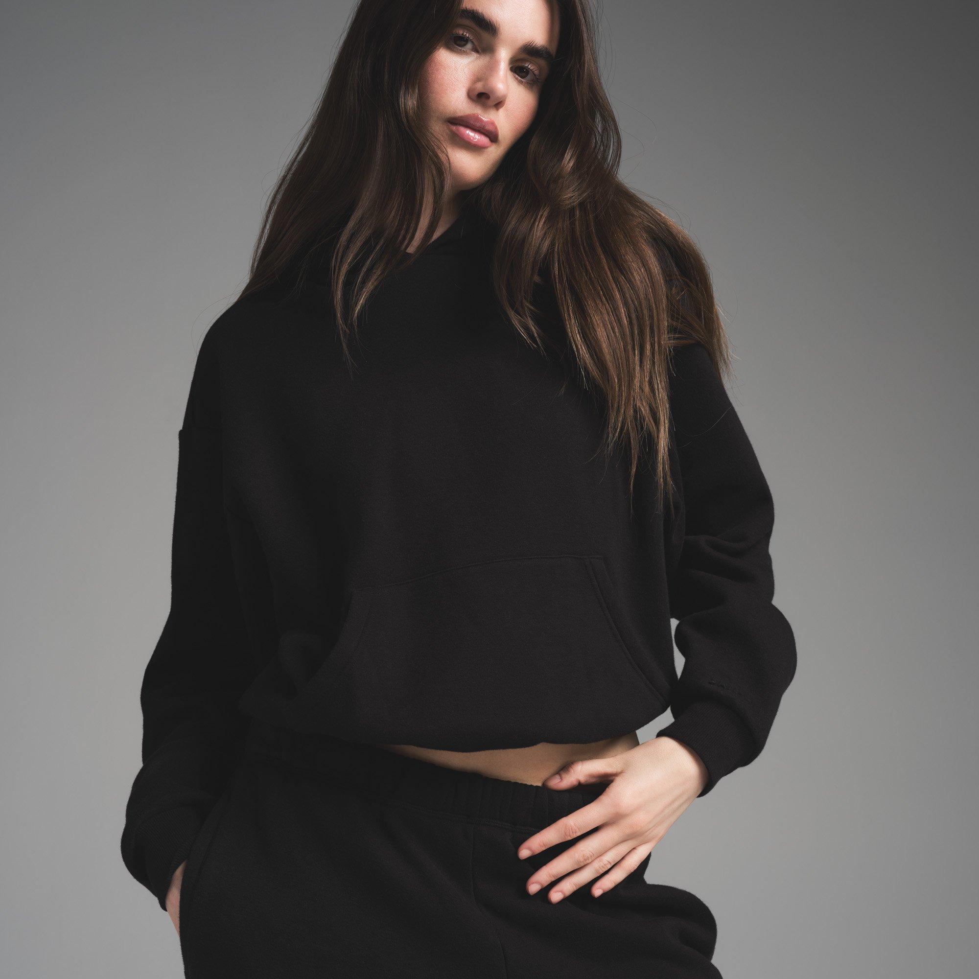 Onyx - SKIMS EDIT - Womens Cotton Fleece Classic Pullover Hoodie - 5