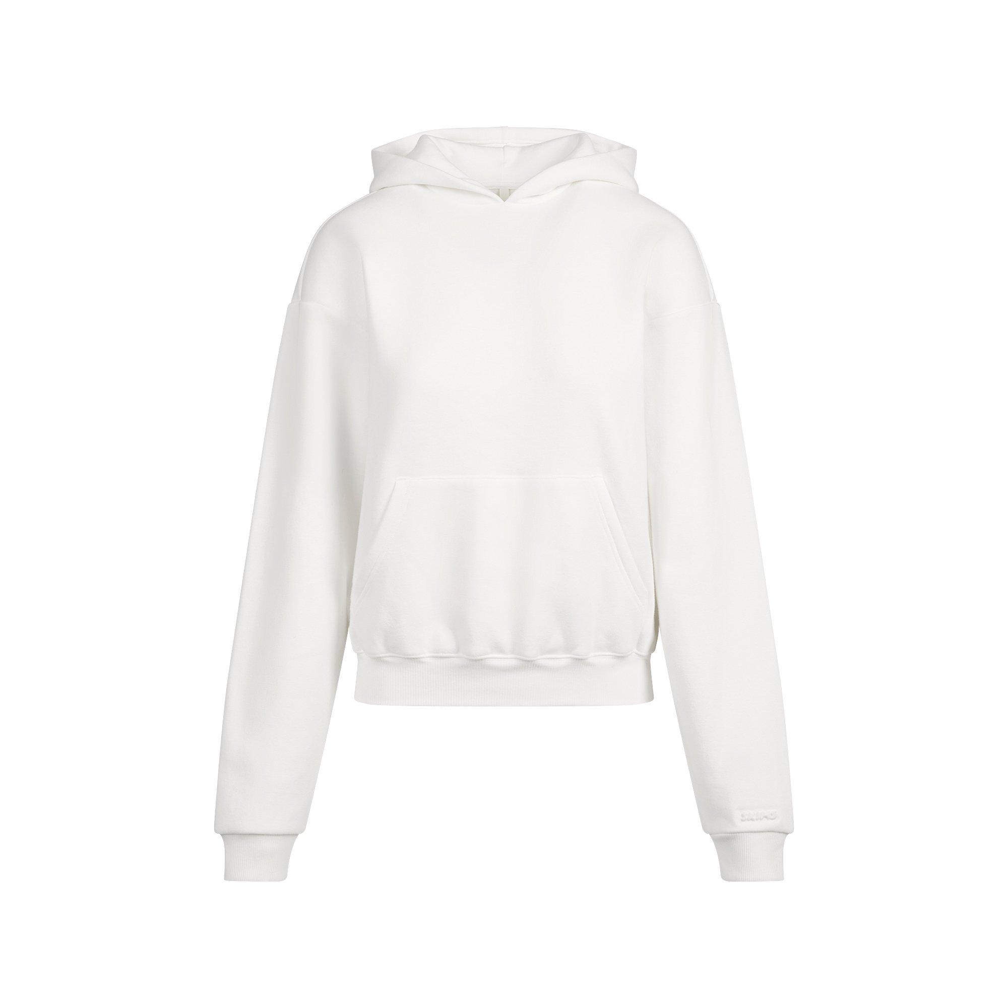 SKIMS Womens Cotton Fleece Classic Pullover Hoodie - MARBLE - Size 16 (XL)