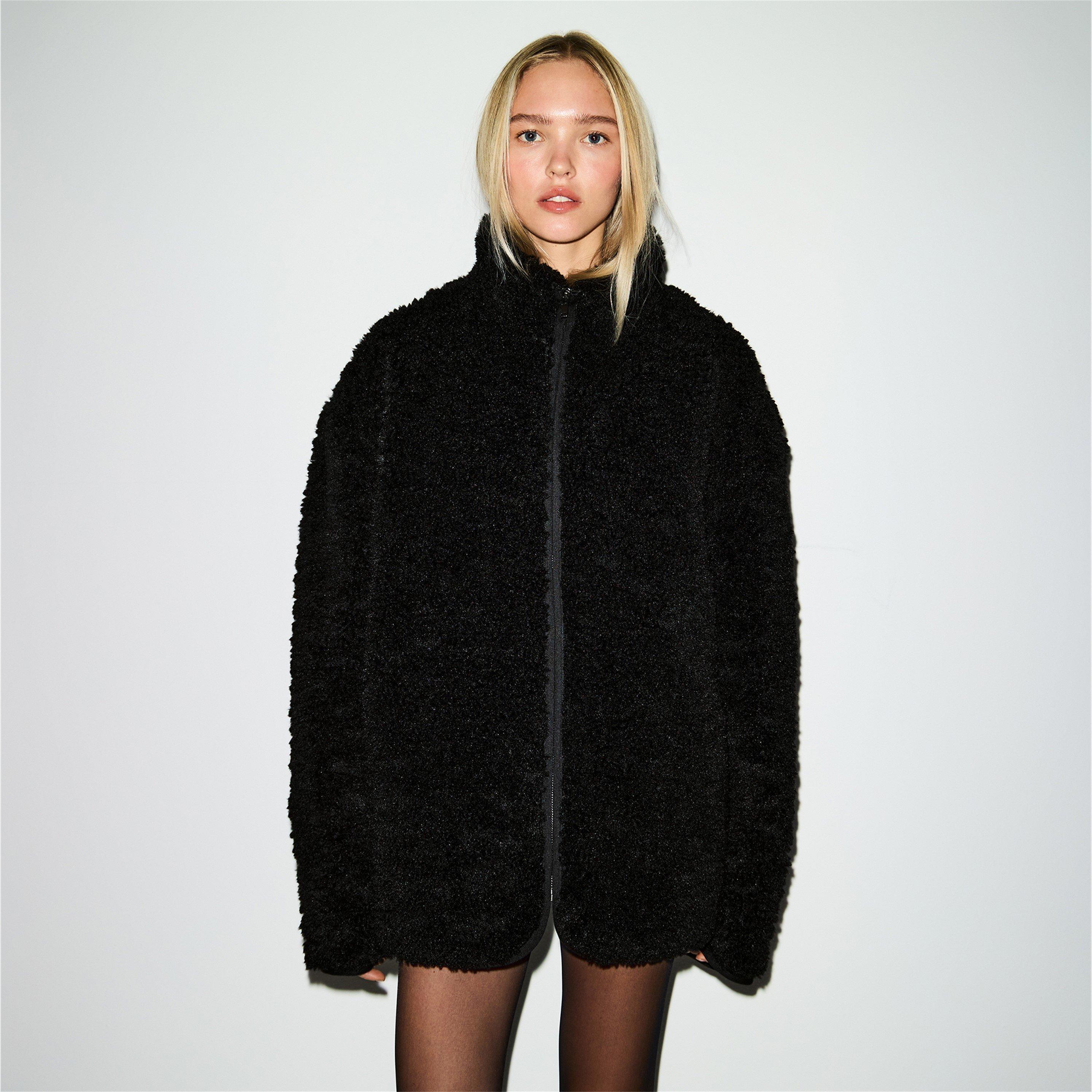 Onyx - SKIMS - Women's Faux Fur Zip Teddy Coat - 2