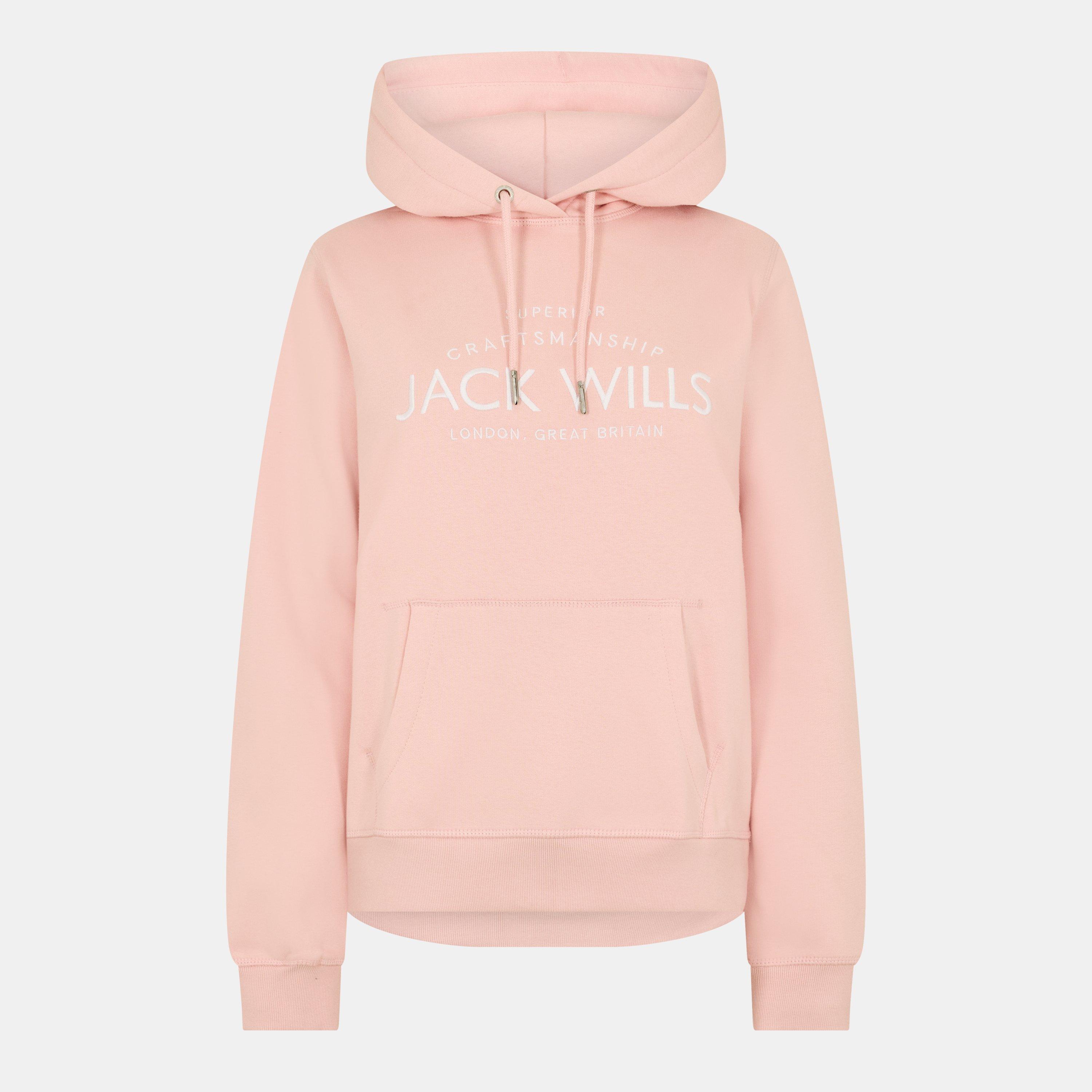 Jack Wills Women's Hunston Graphic Logo Hoodie - Soft Pink - 18 (2XL)