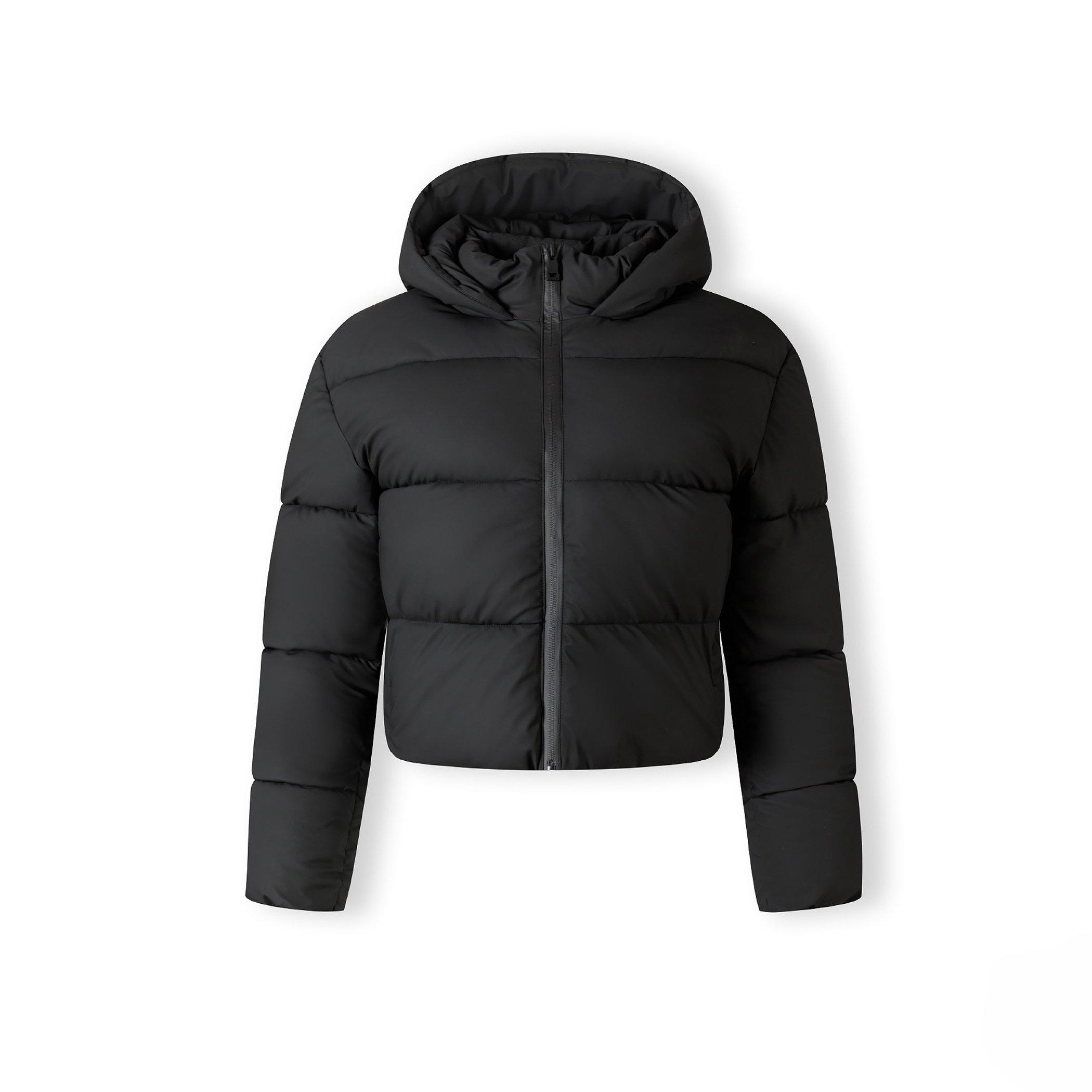 Black - Minoti - Women short water repellent quilted jacket with hood and high collar black - 1