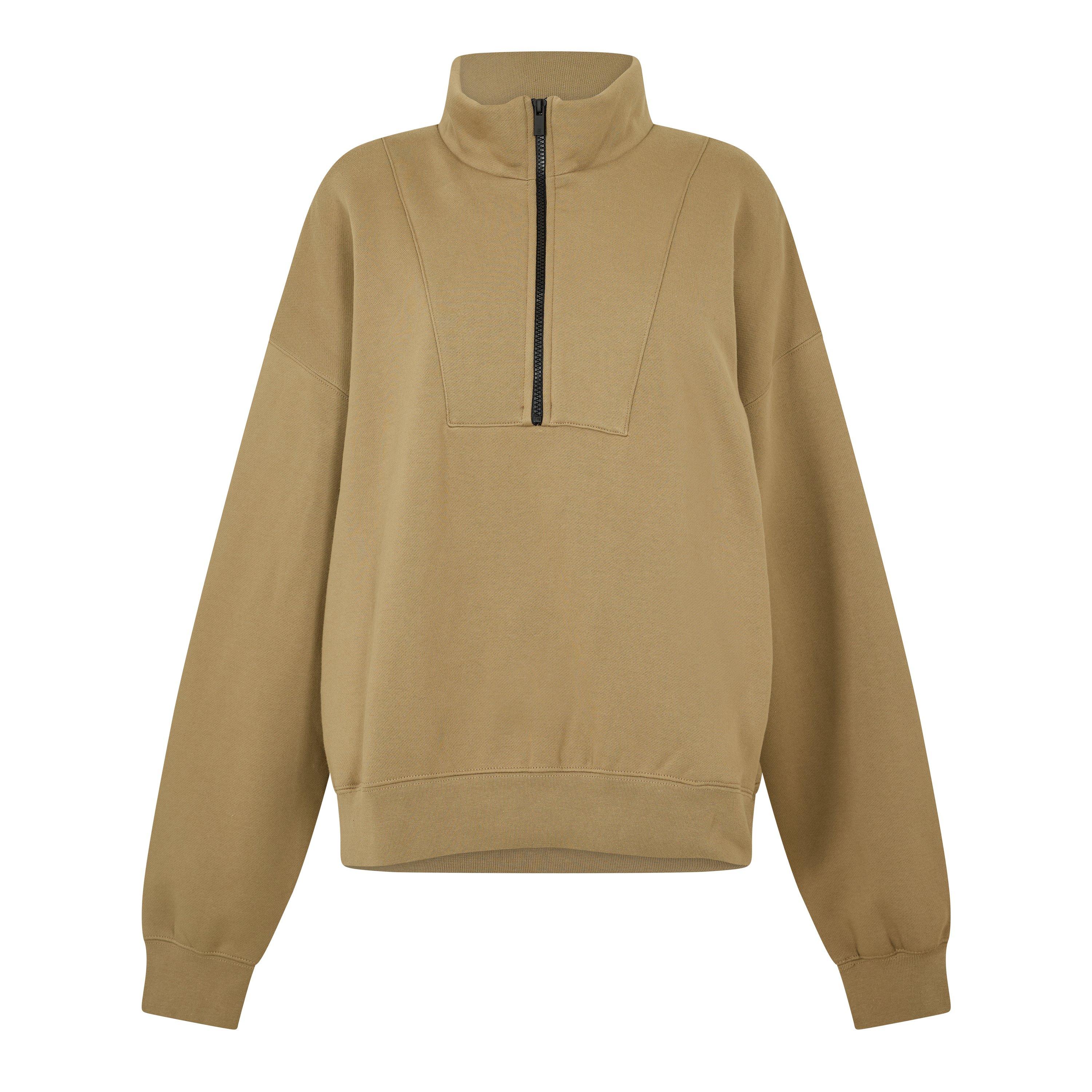Fear Of God Essentials Women's 1/4 Zip Fleece - Oak - 18 (2XL)