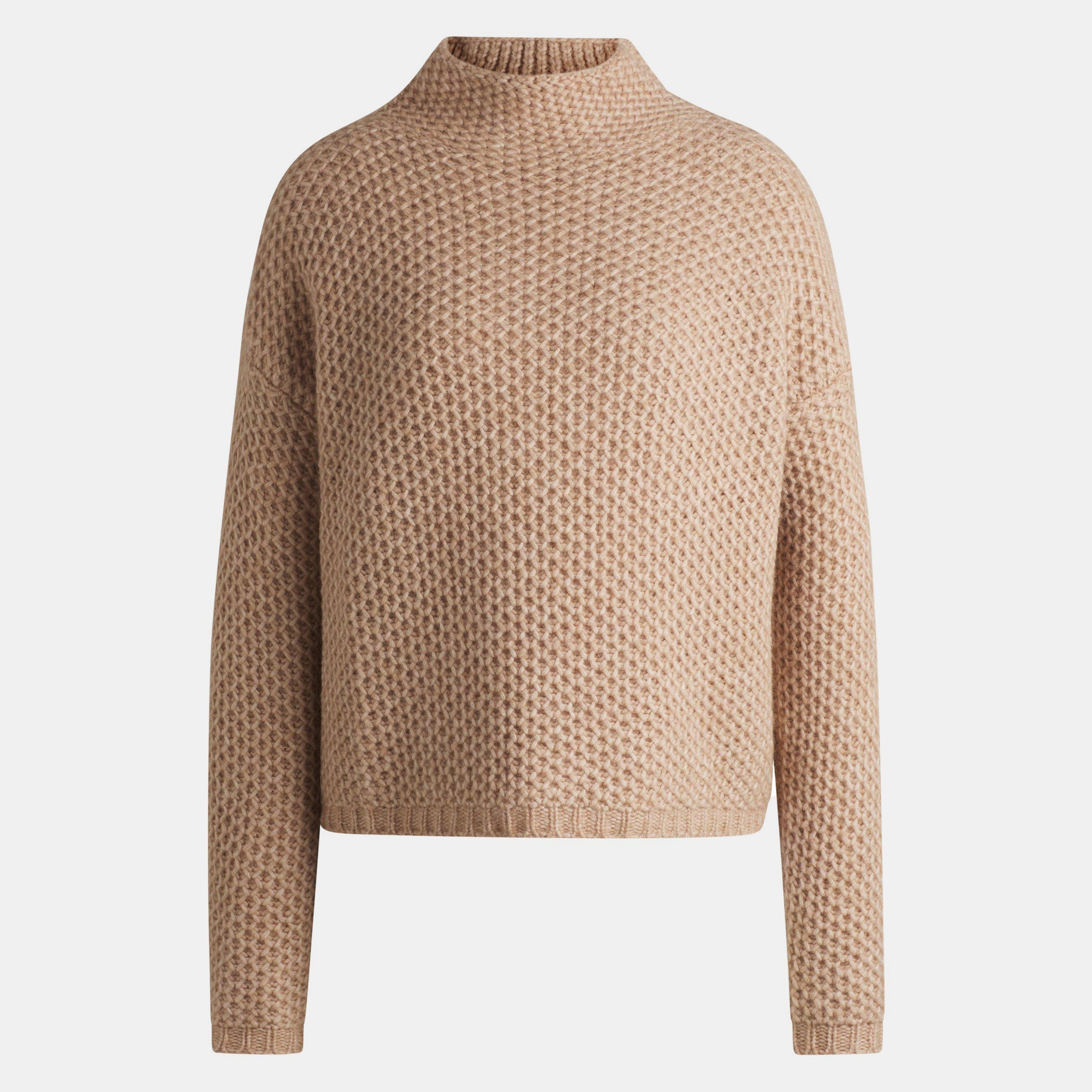 Open Beige - Hugo - Women's Safineynny Fitted Crew-Neck Knitted Top