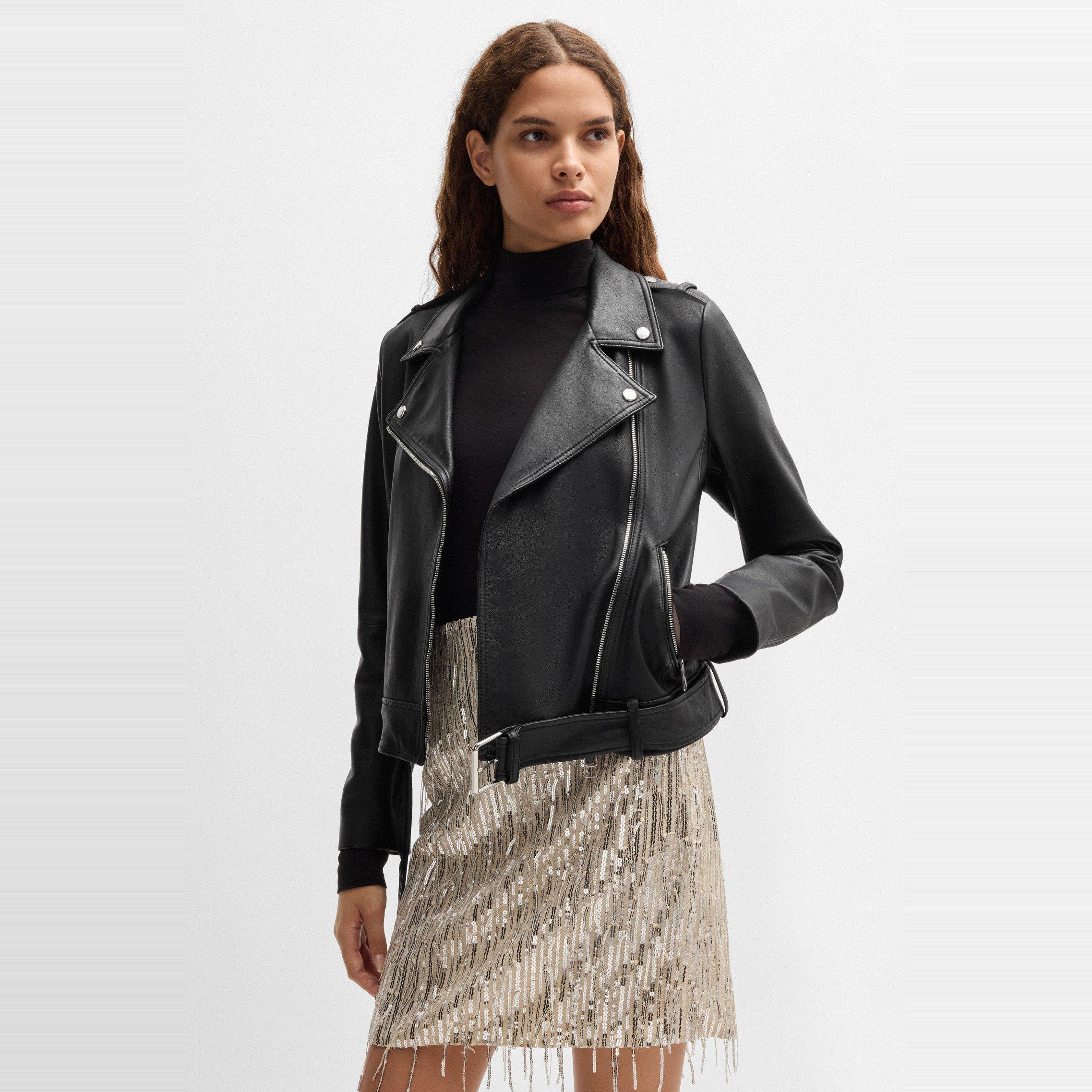 Black - Boss - Women's C Sameli Leather Jacket - 4