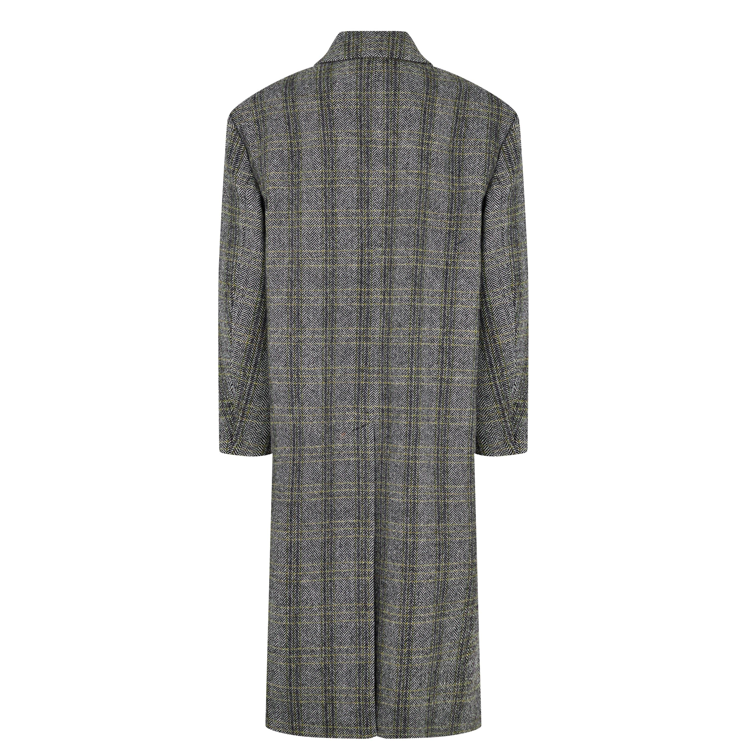 Beige 90Be - Marant Etoile - Women's Lojima Wool Double Breasted Check Print Long Sleeve Overcoat - 5