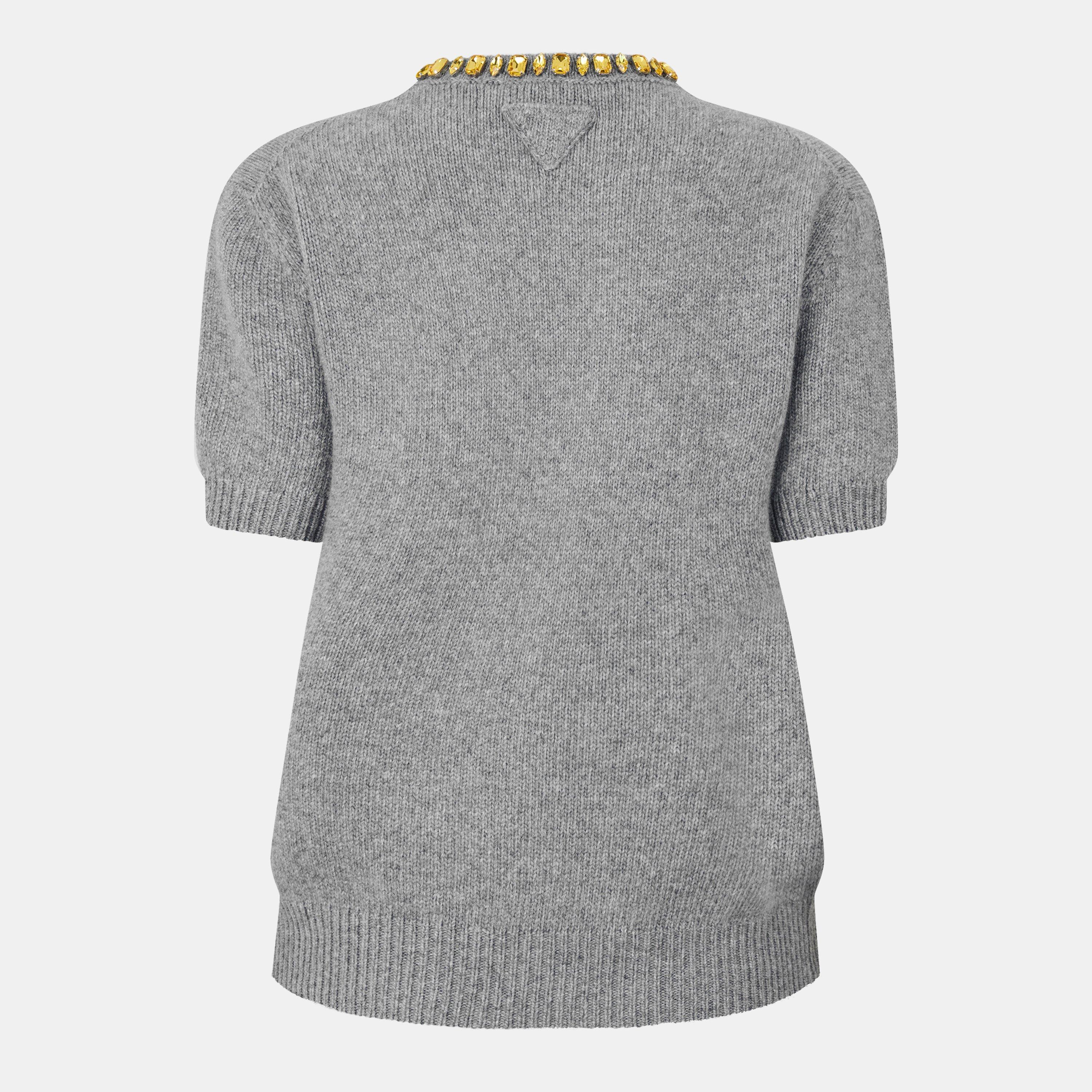 Grey - Prada - Prada Embelishd Knit Ld62 - 2