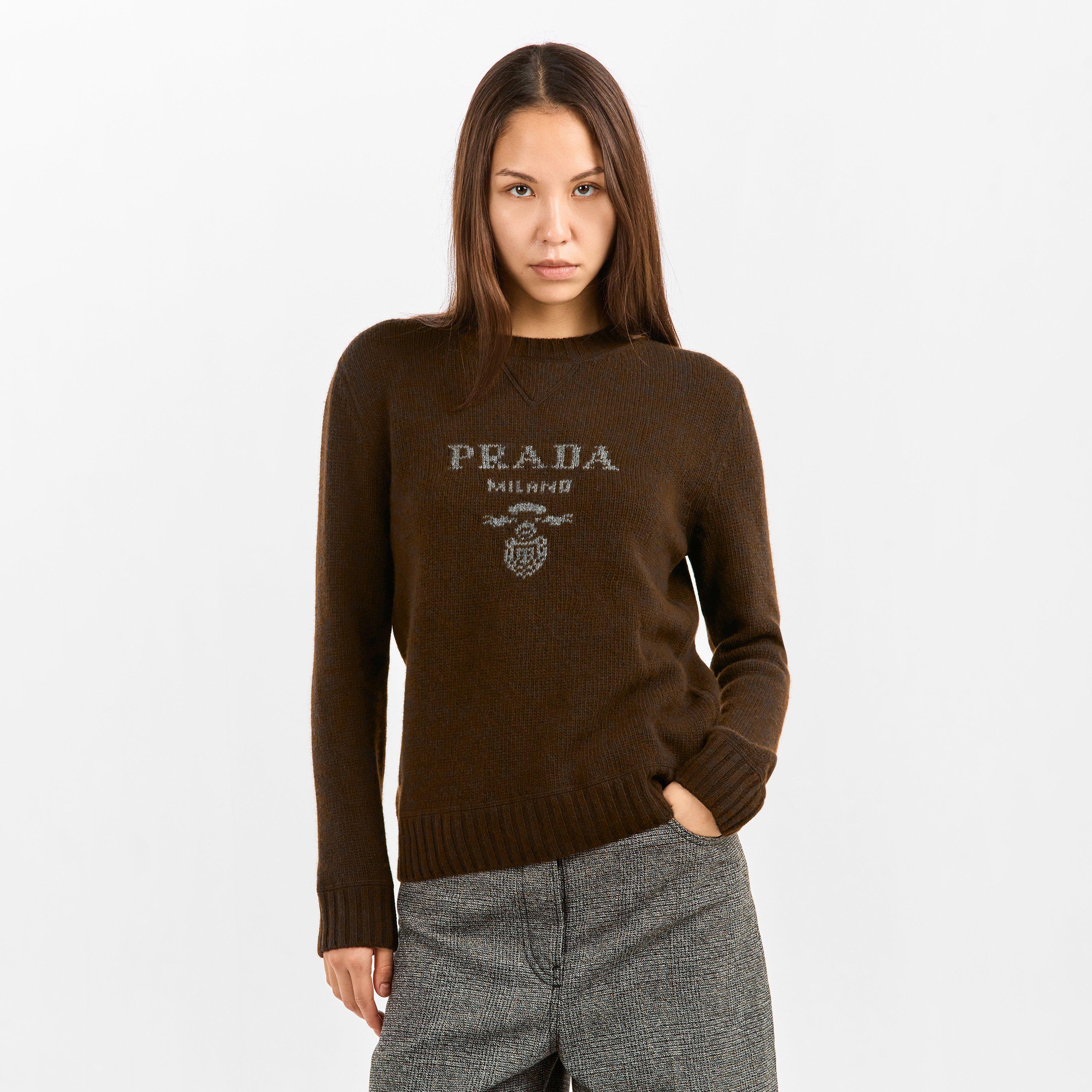 Prada Cashmere and wool Prada logo crew-neck sweater | Cruise Fashion