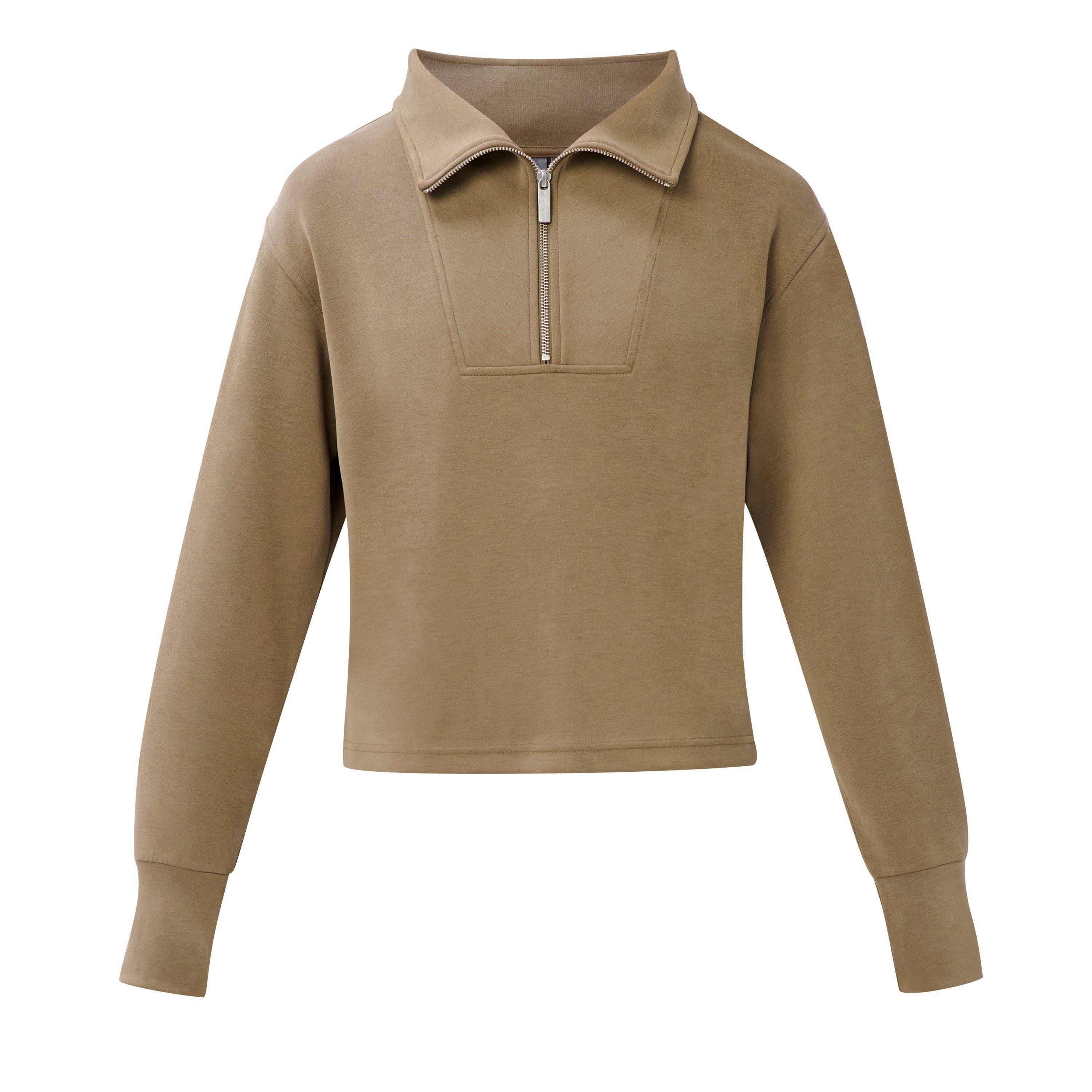 Khaki Brown - Sweaty Betty - Women's 1/4 Zip Fleece - 1