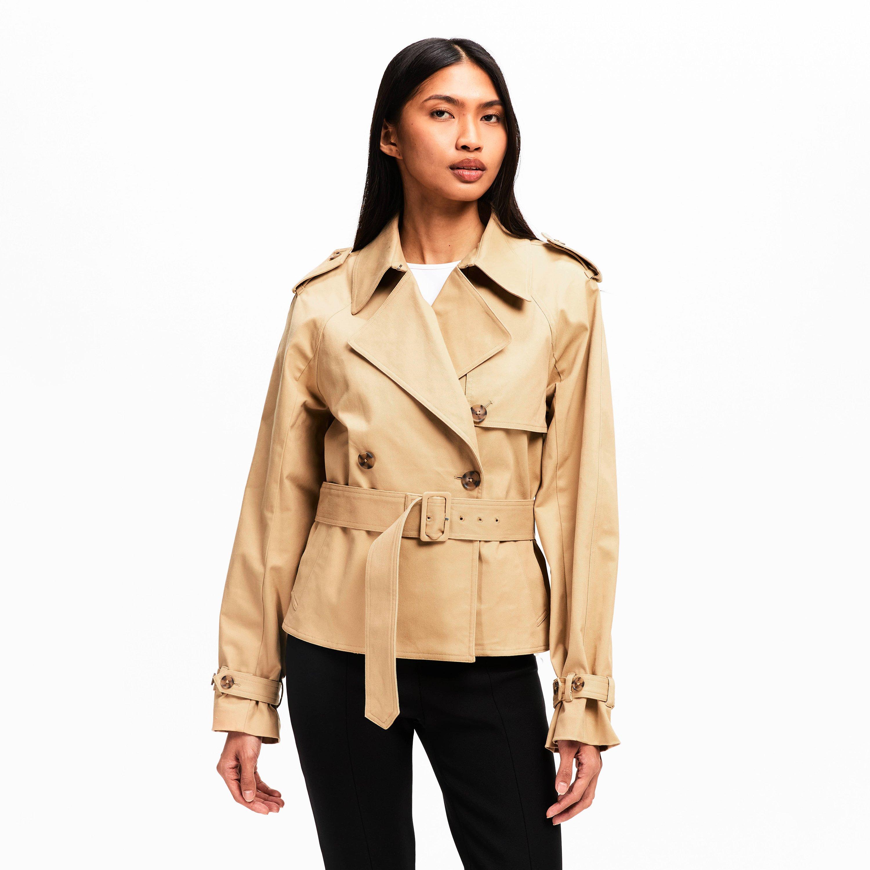 sandy fawn - Good American - Women's Cropped Trench Coat - 3