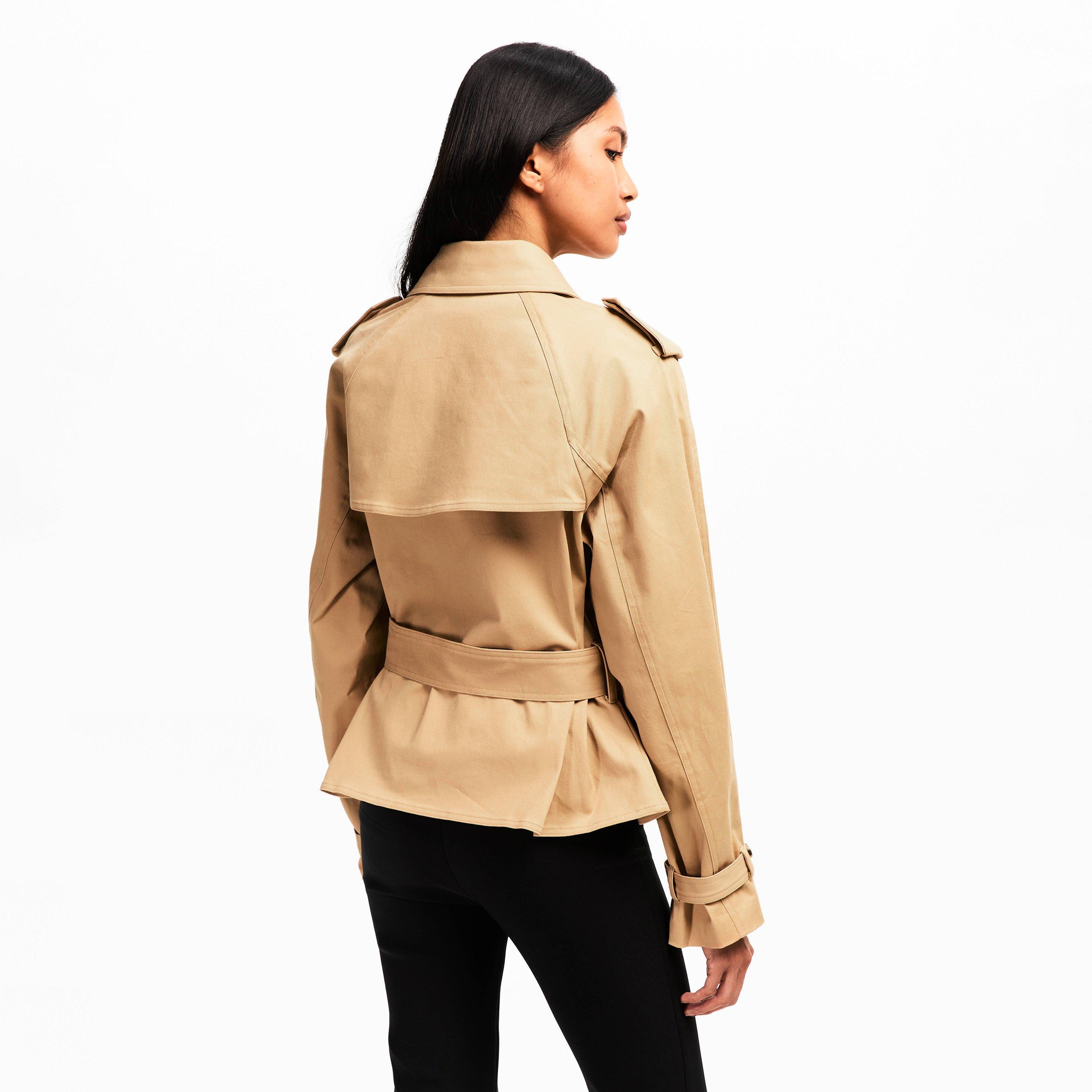 sandy fawn - Good American - Women's Cropped Trench Coat - 4