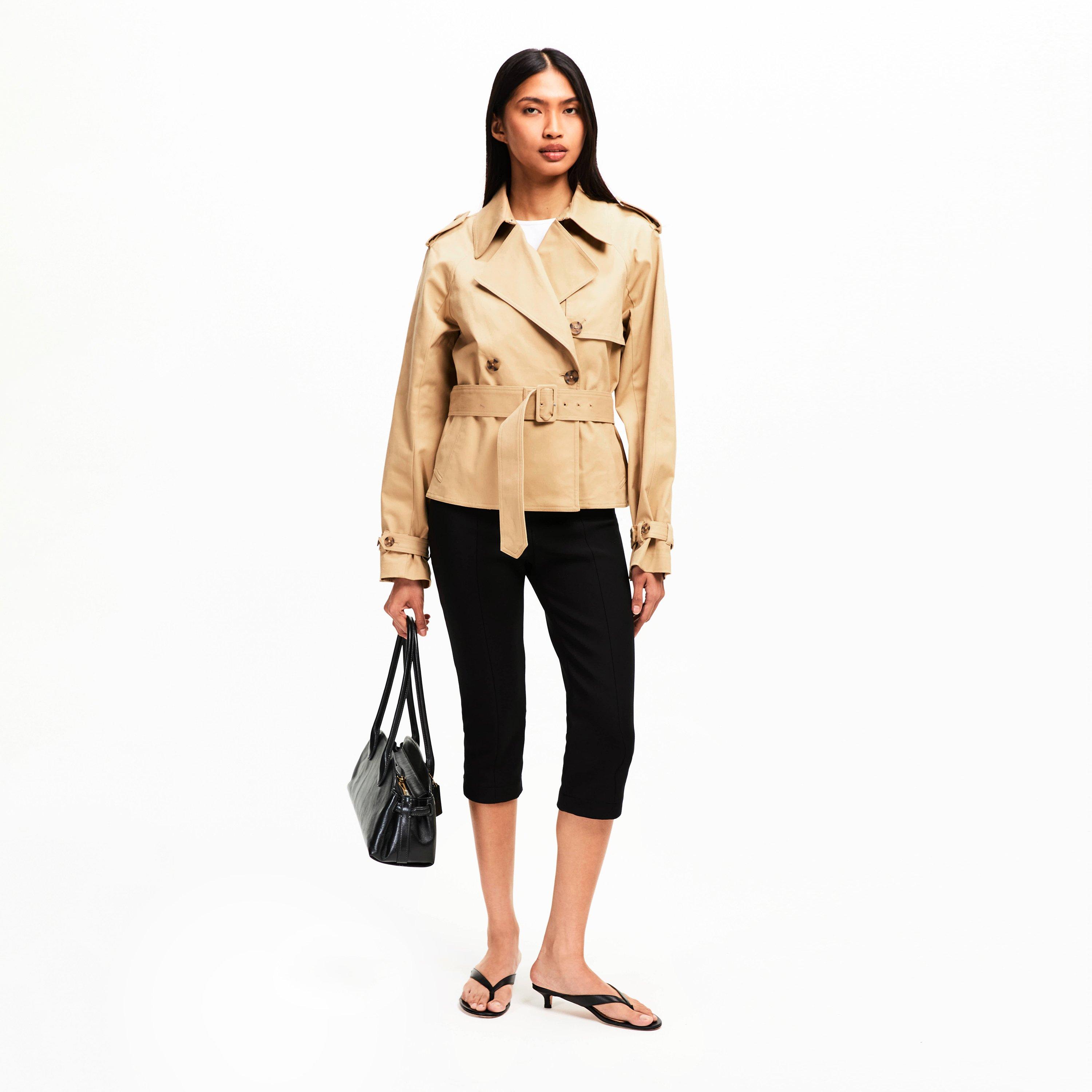 sandy fawn - Good American - Women's Cropped Trench Coat - 6