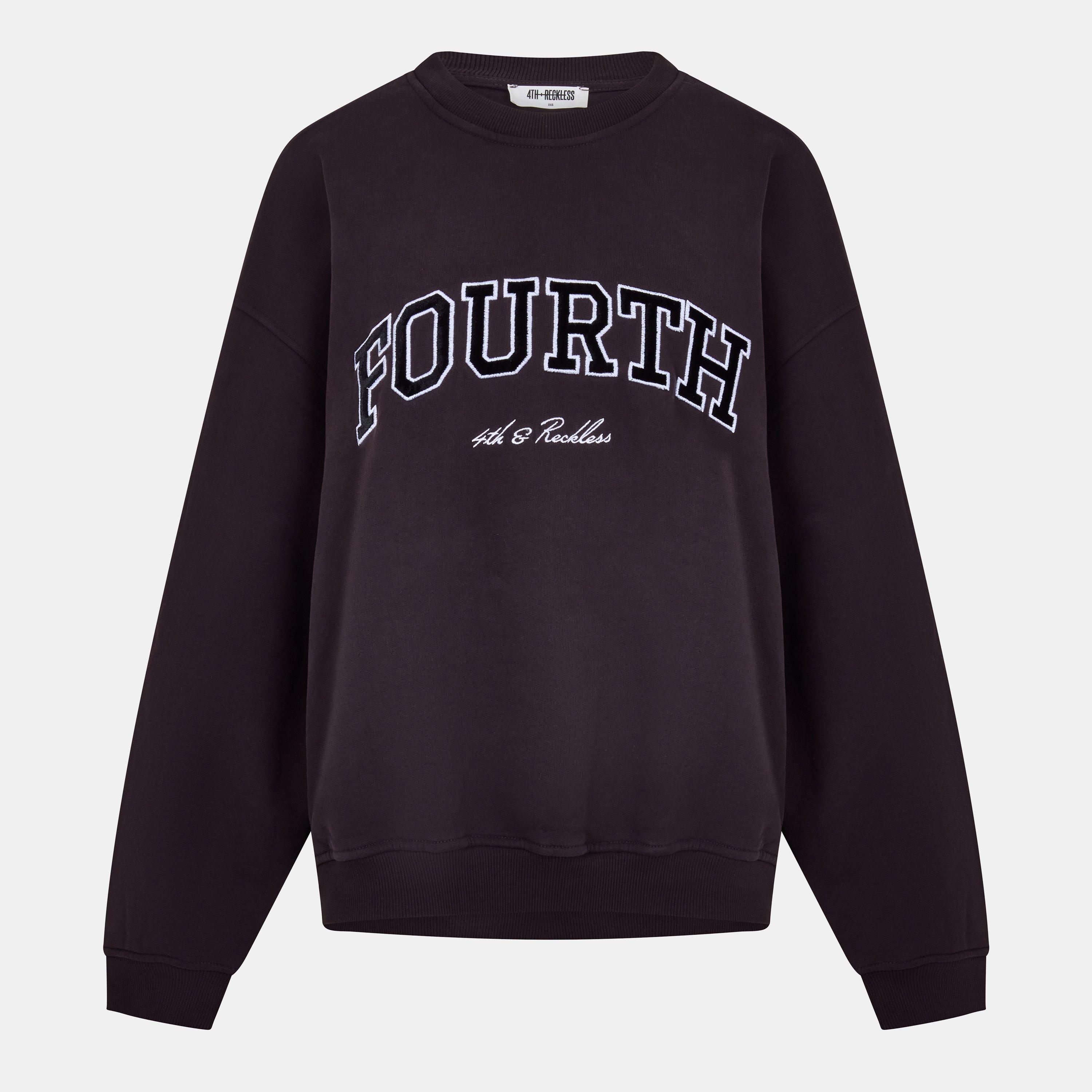 4Th And Reckless Women's Leon Crew Sweatshirt - Chocolate - 12 (M)