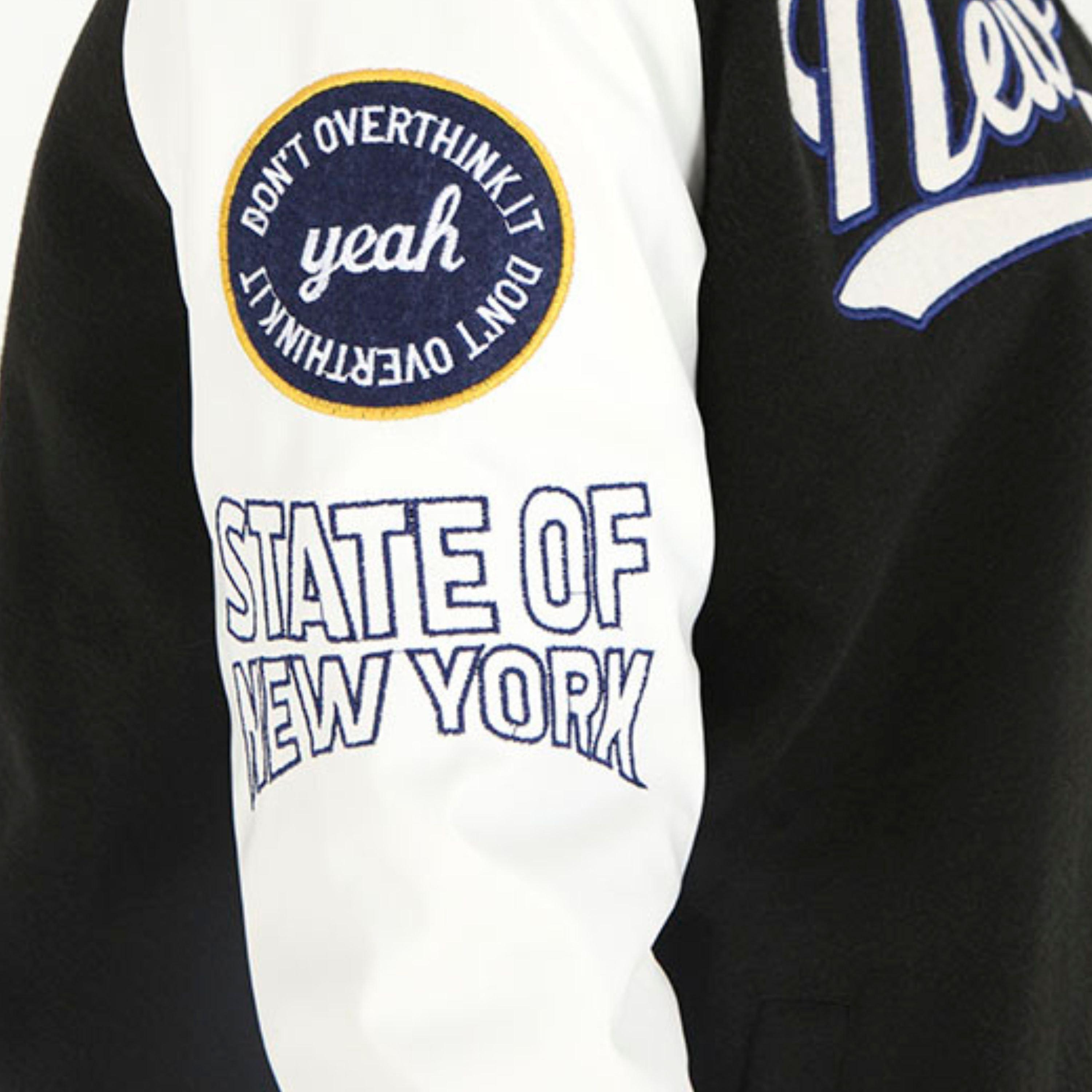 Zwart/Wit - Brave Soul - BS Womens Oversized Varsity Jacket with Arm Badge Details - 3