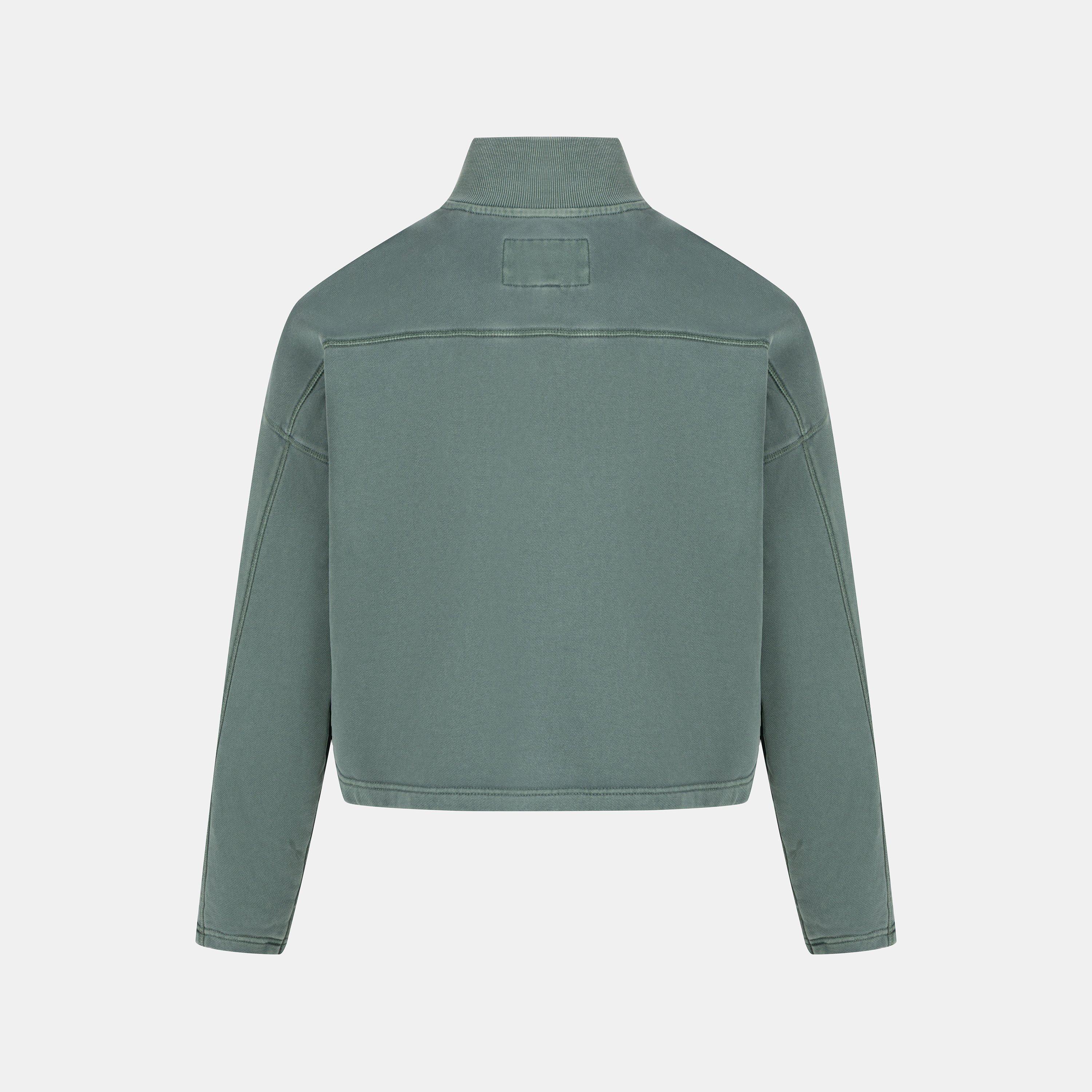 Dusky Green - Jack Wills - JW Script 1/4 Zip  Fleece Top Ladies - 2