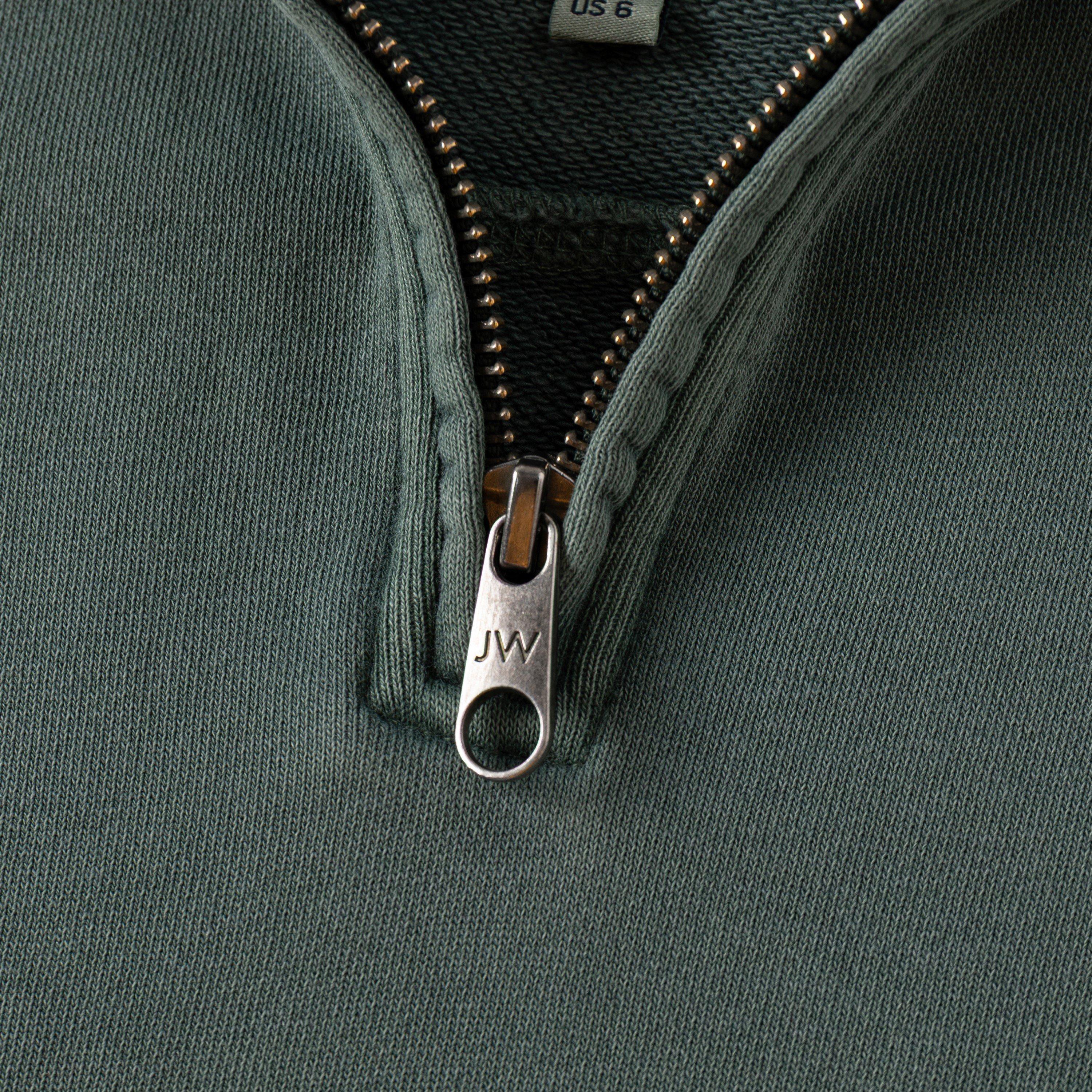 Dusky Green - Jack Wills - JW Script 1/4 Zip  Fleece Top Ladies - 5