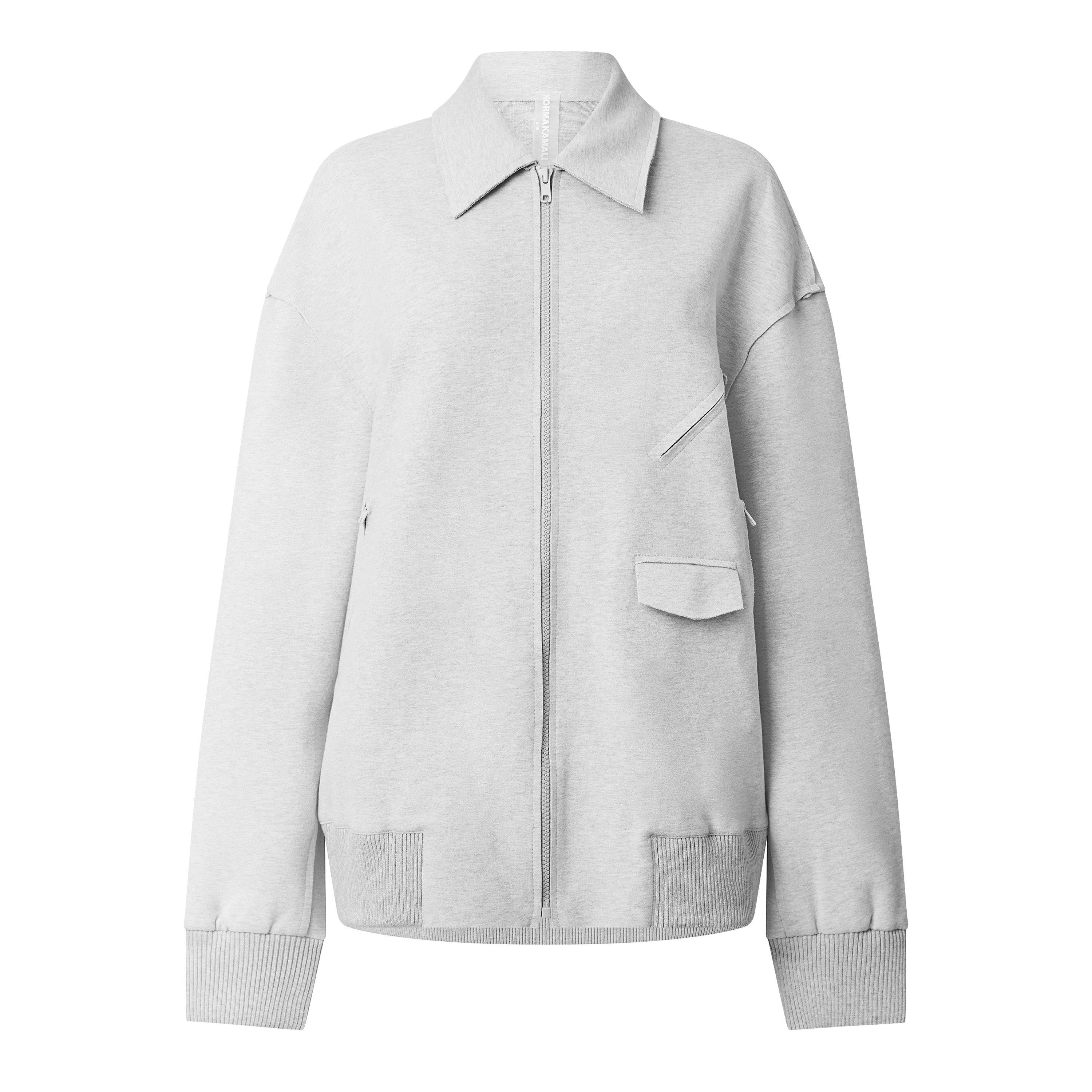 Norma Kamali Women's Overshirt Bomber Jacket - Grey - 10 (S)