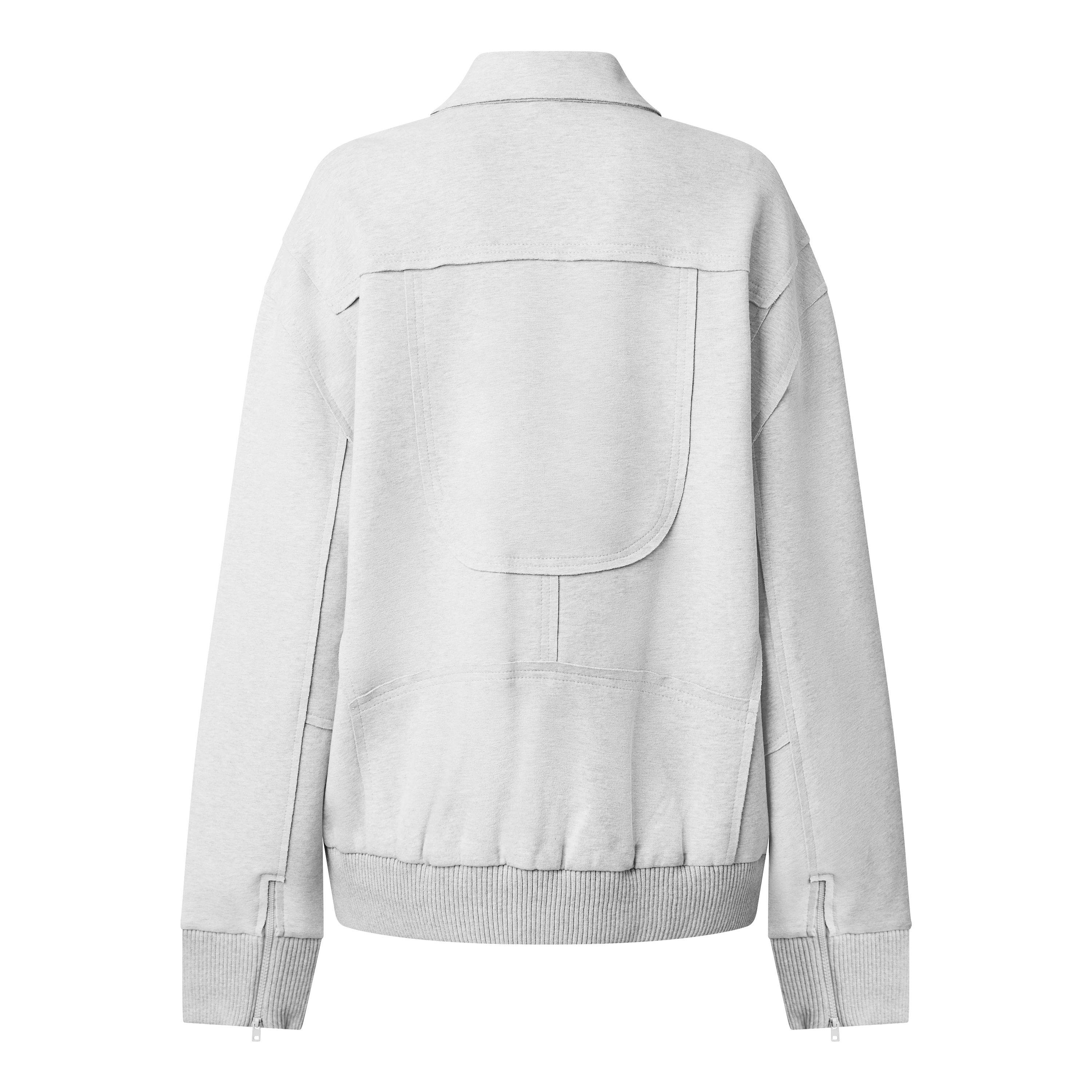 Grey - Norma Kamali - Women's Overshirt Bomber Jacket - 2
