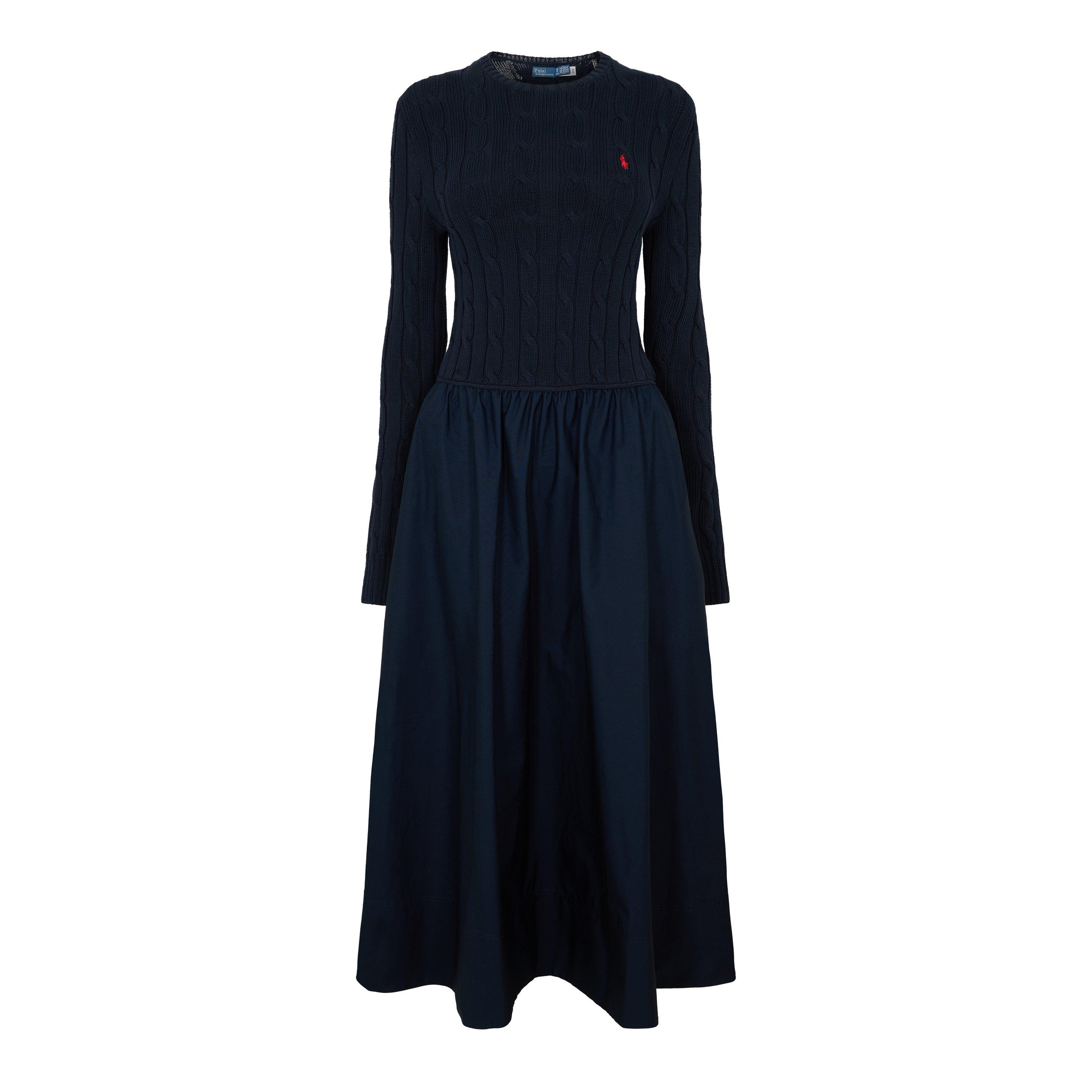 Polo Ralph Lauren Women's Hunter Navy Polo Knit Dress Ld61 - 8 (XS)