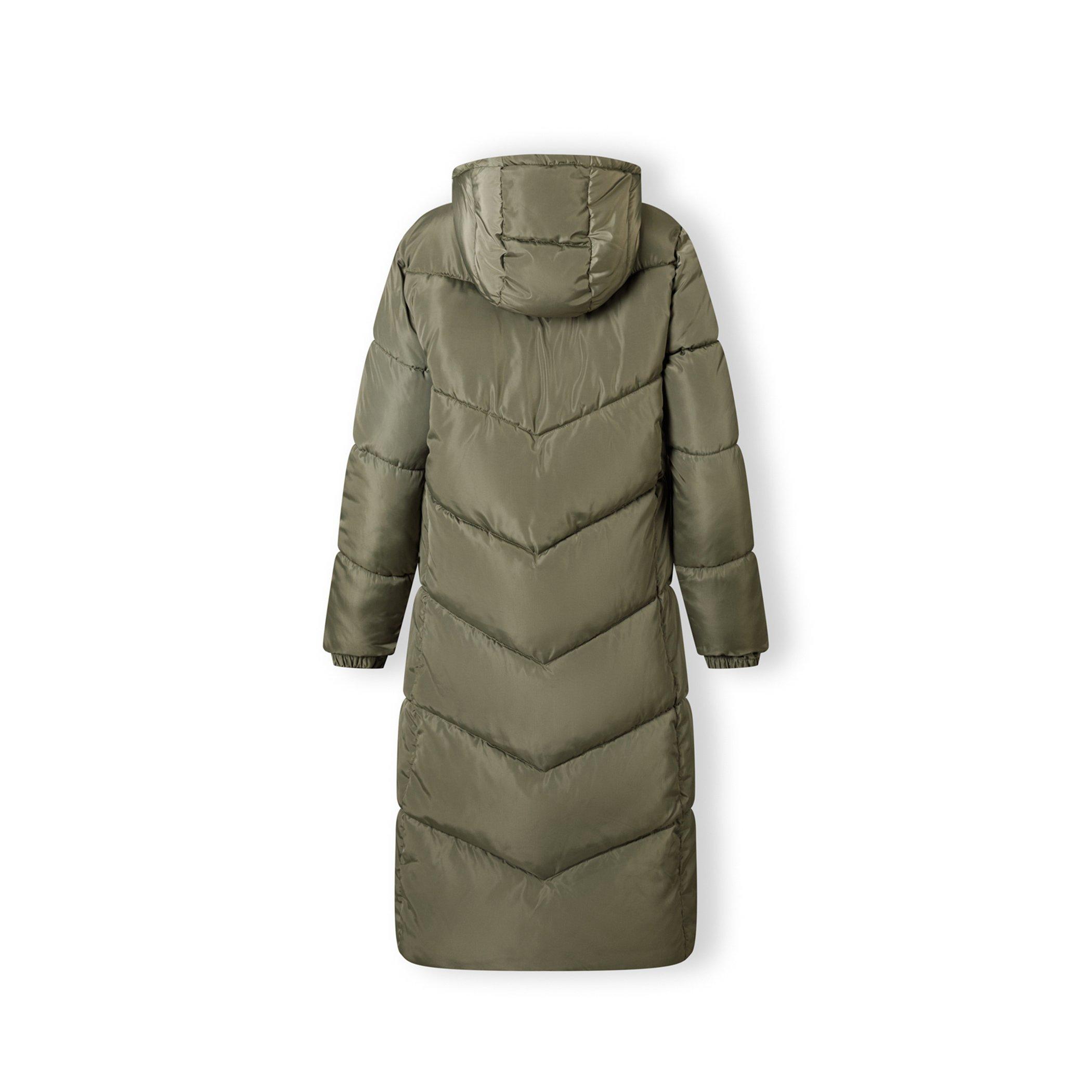 Kaki - Minoti - Women long quilted winter jacket with contrast zip khaki - 5