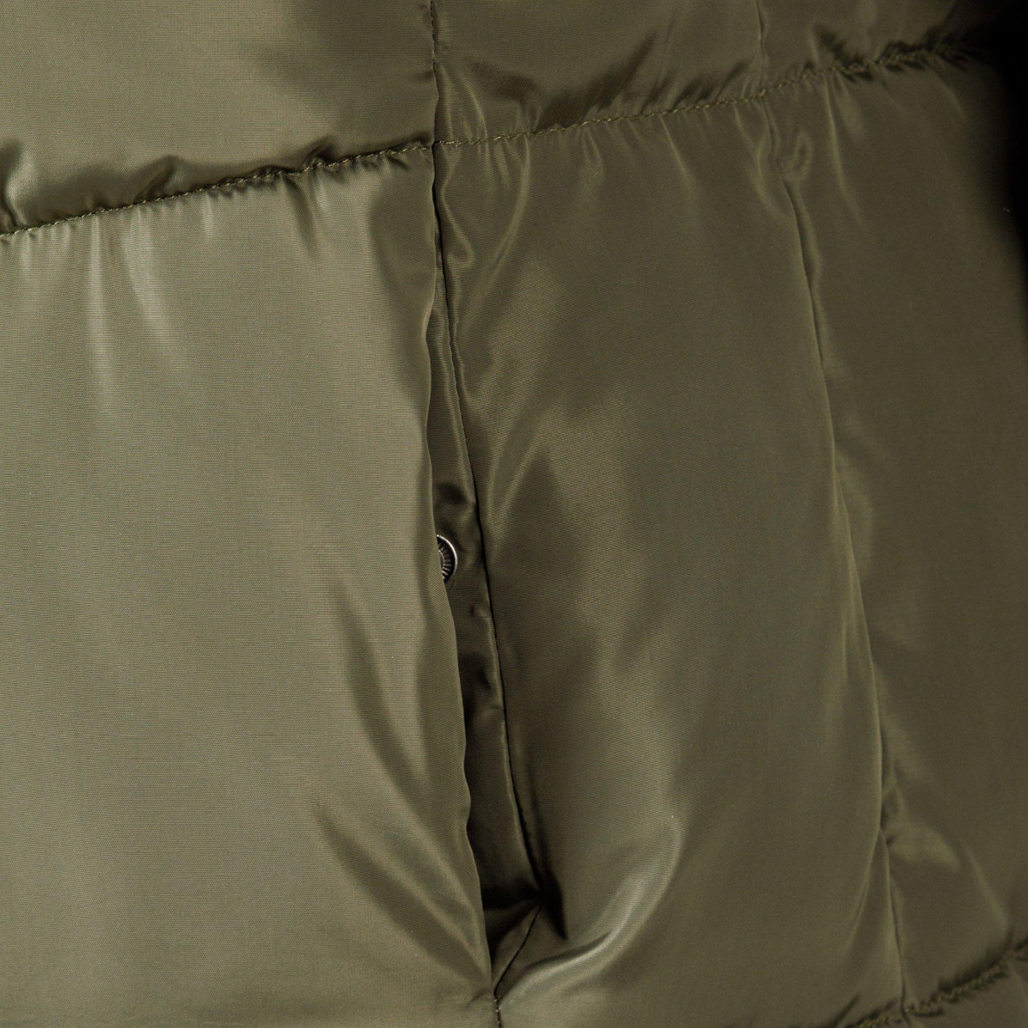 Kaki - Minoti - Women long quilted winter jacket with contrast zip khaki - 7