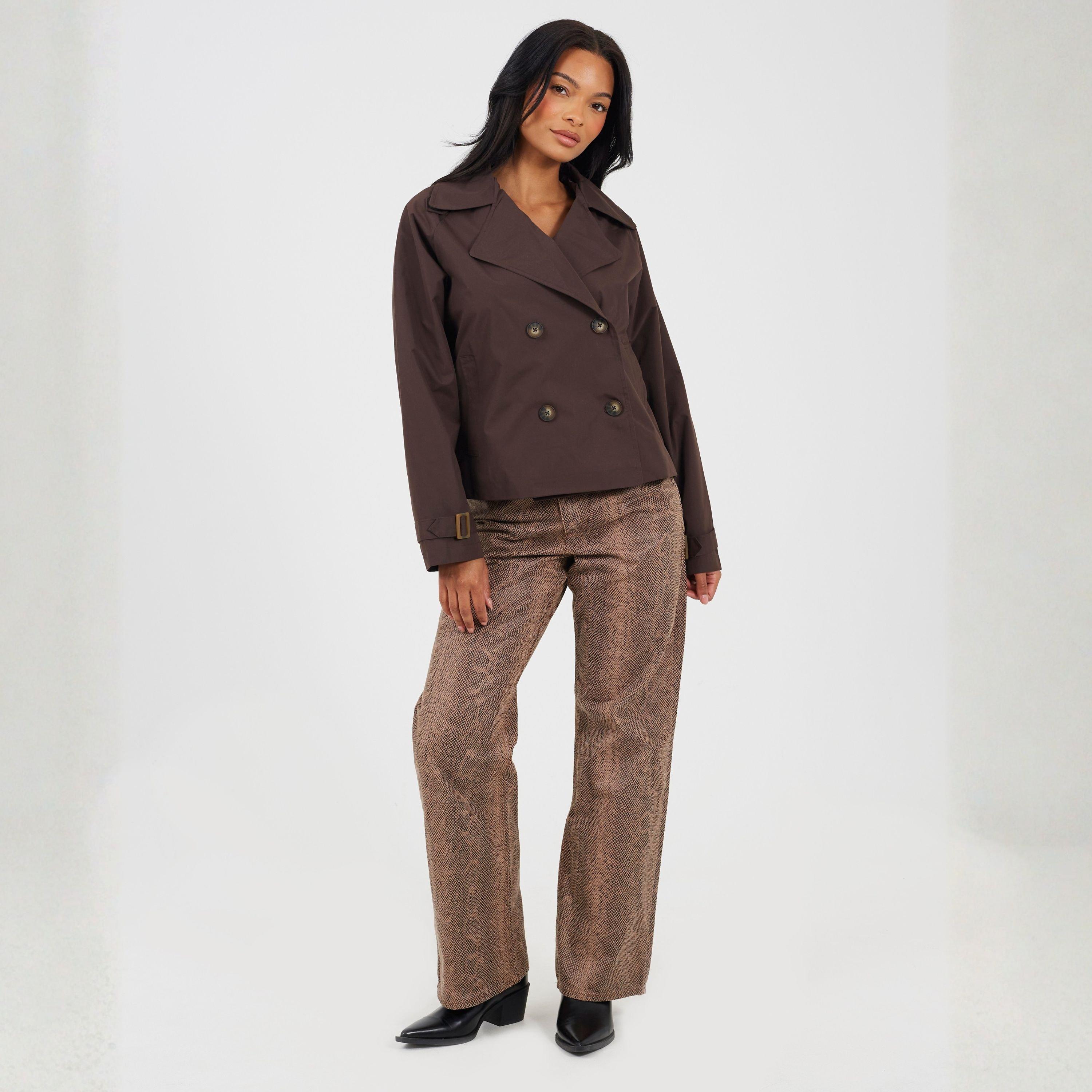 Chocolade - Brave Soul - Double Breasted Short Coated Long Sleeve Mac - 4