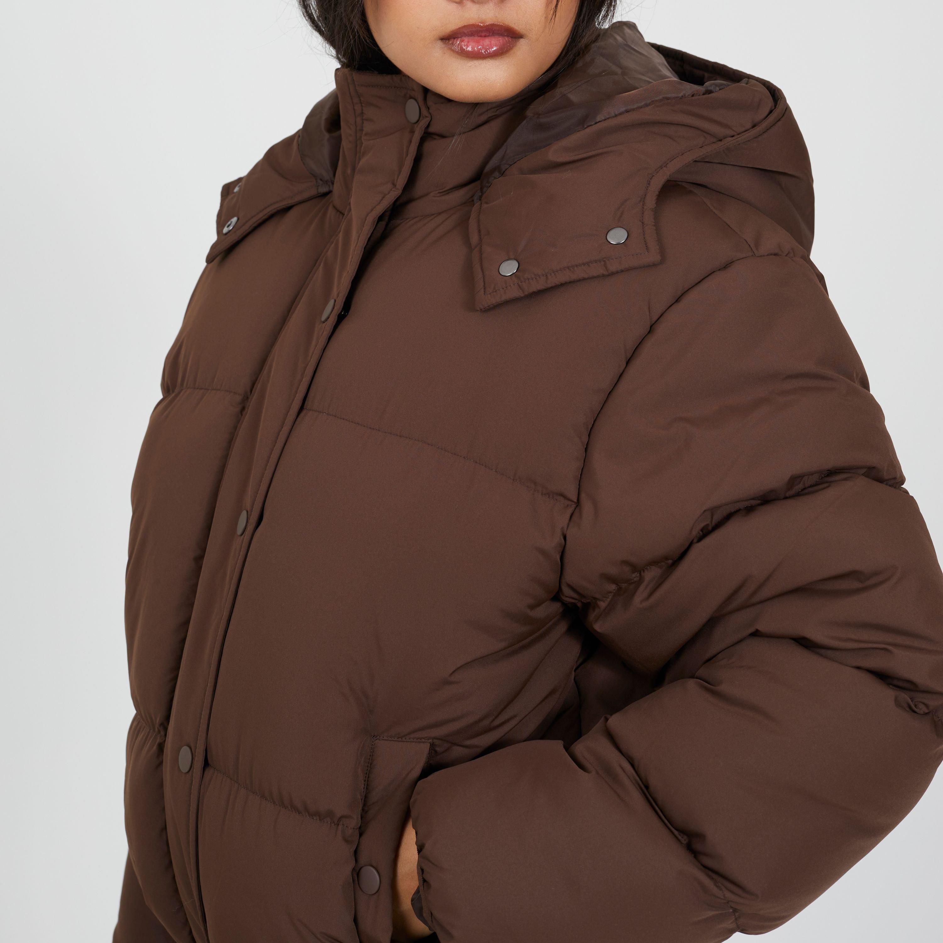 Chocolate - Brave Soul - Oversized Fit Short Puffer Jacket - 3