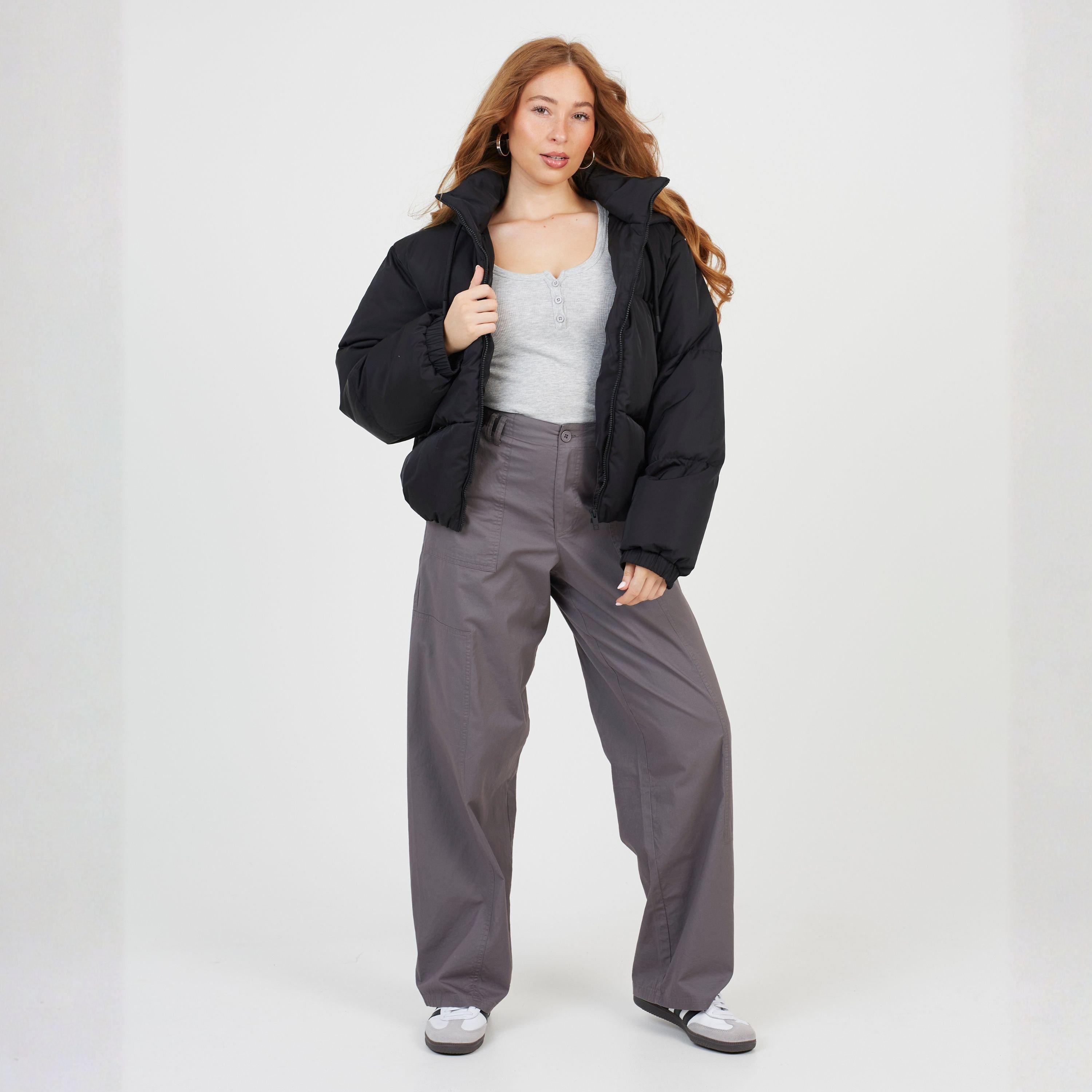 Nero/Nero - Brave Soul - Oversized Fit Short Puffer Jacket - 4