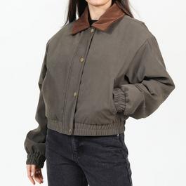 Brave Soul Womens Twill Moss Bonded Bomber Jacket