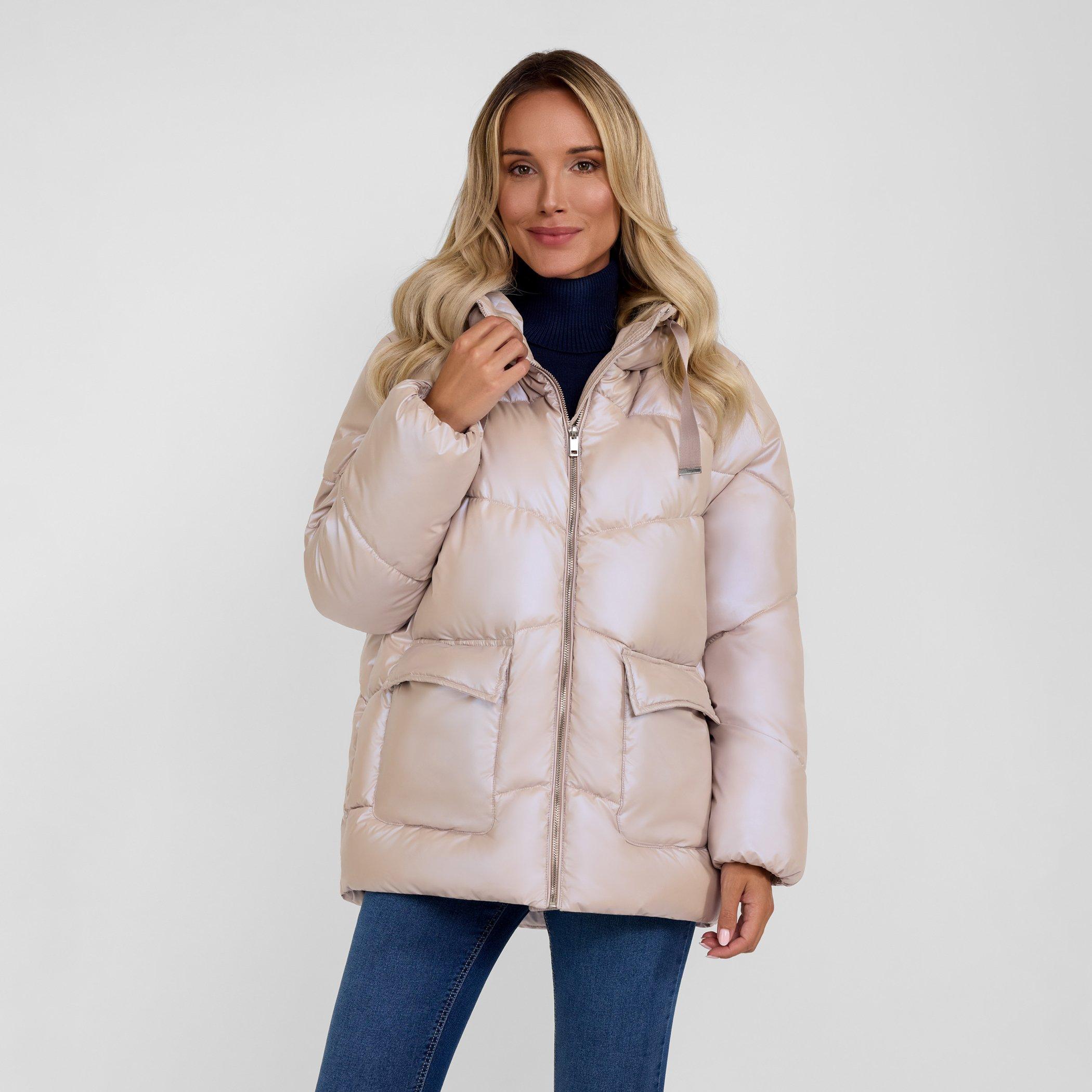 Stone - Minoti - Women quilted short jacket with hood zip pockets grey - 2