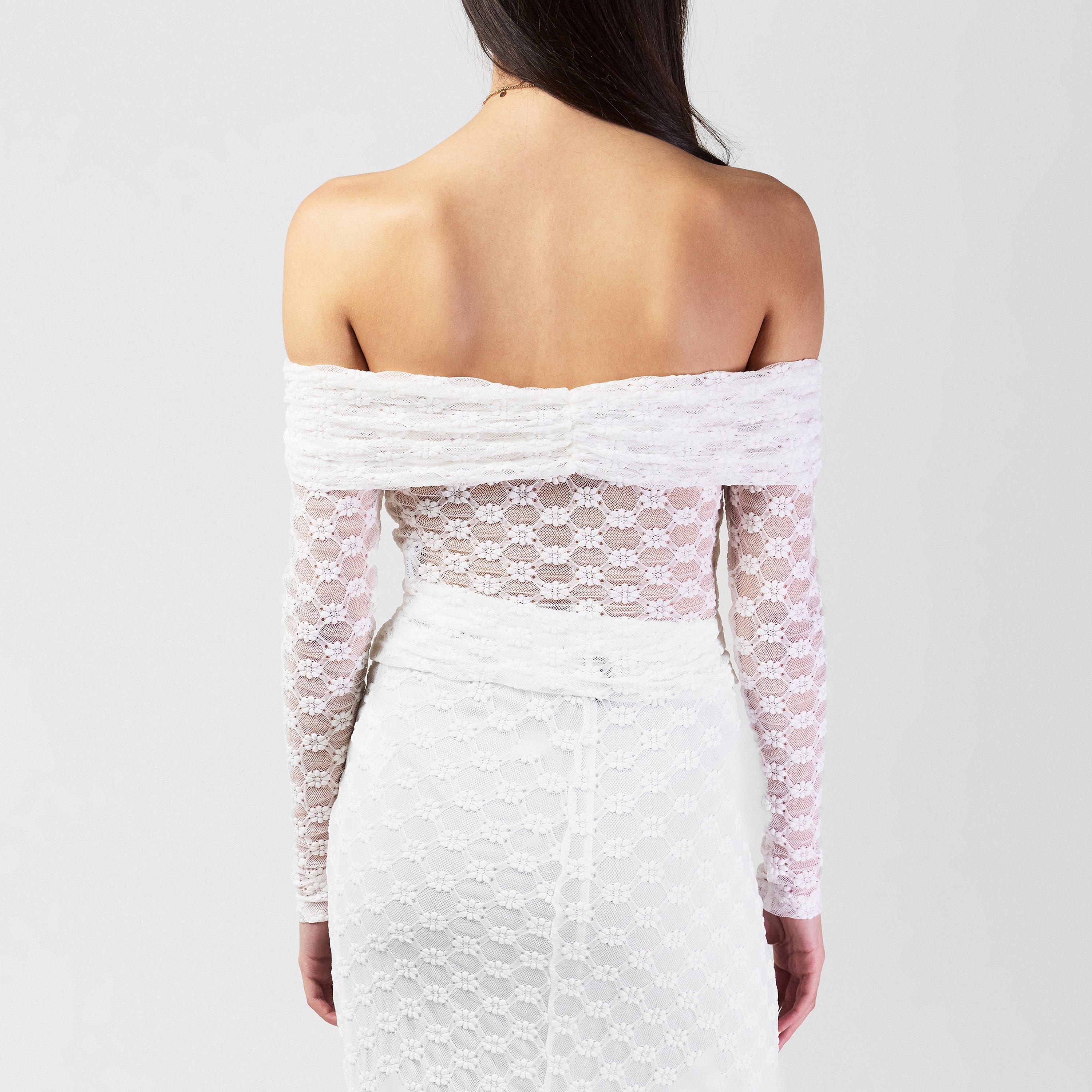 Orchid White - Bardot - Adoni Off The Shoulder Top - 3