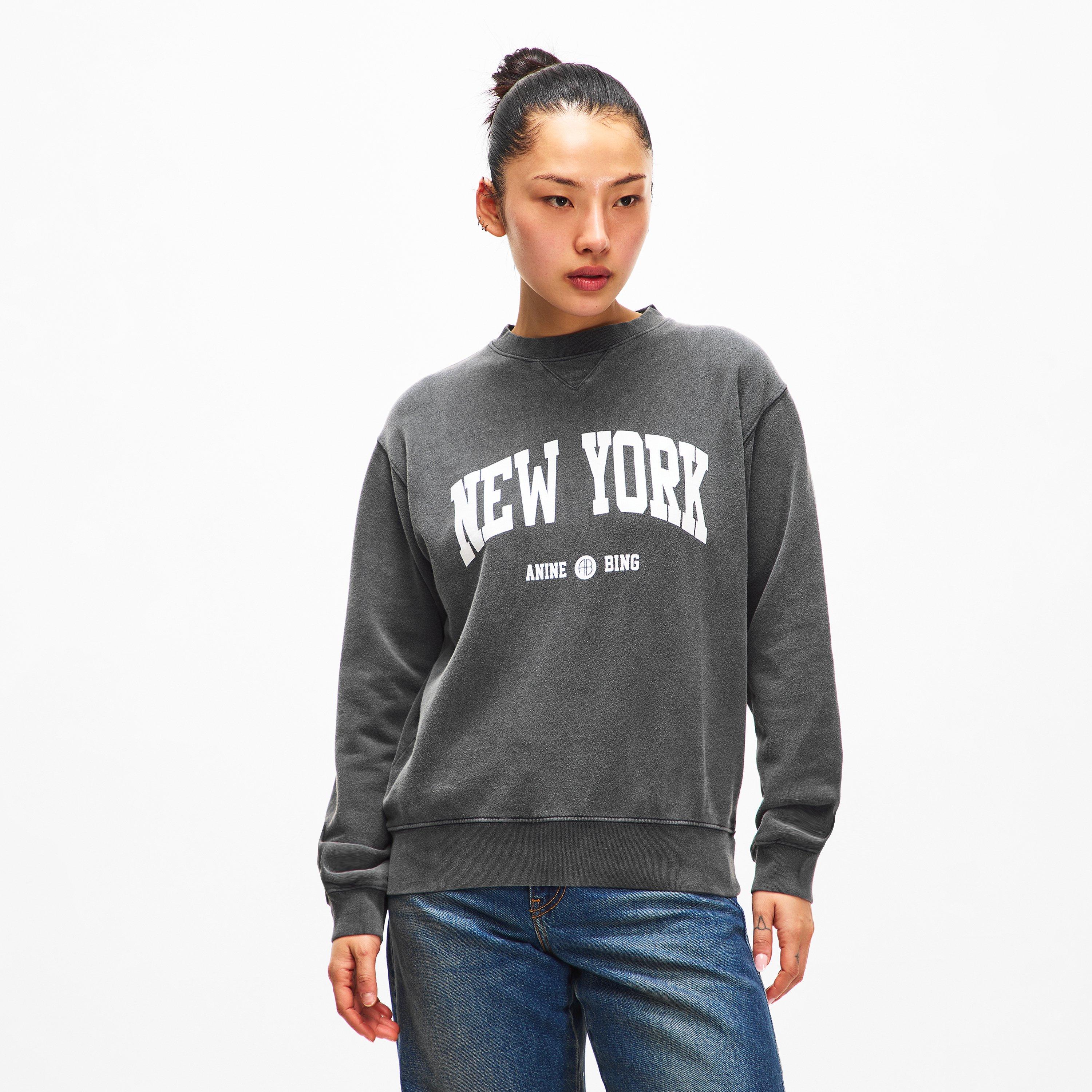 Washed Black - Anine Bing - Womens Ramona University Sweatshirt - 3