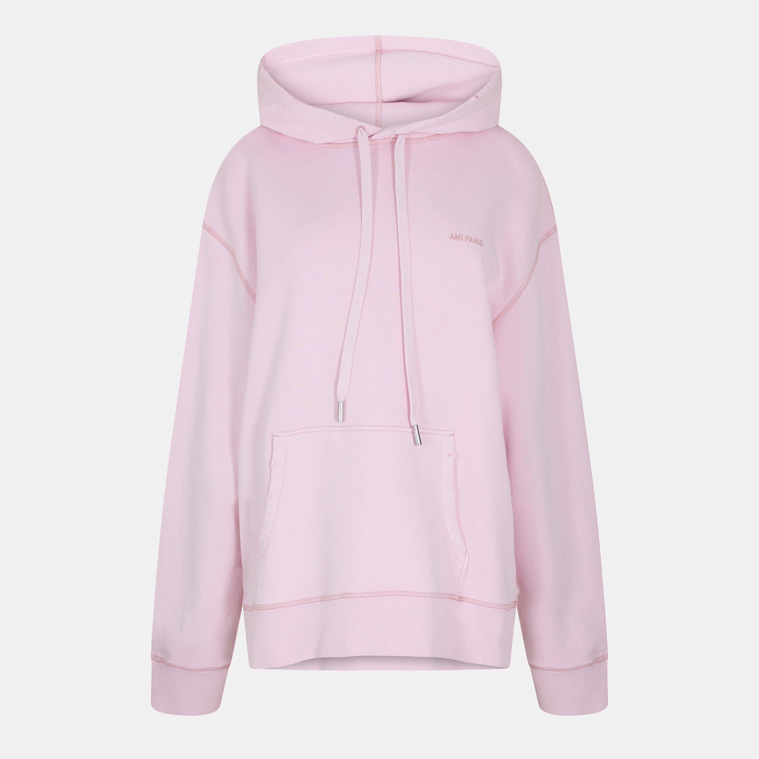 Powder Pink - AMI Paris - Women's Fade Out Pull Over Hoodie - 1