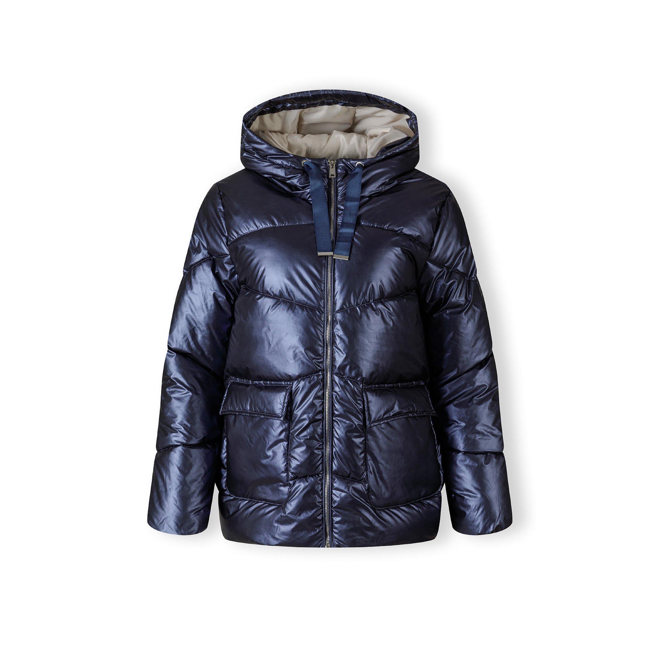 Minoti Women's Quilted Short Hooded Jacket With Zip And Pockets Navy - Dark Blue - 16 (XL)