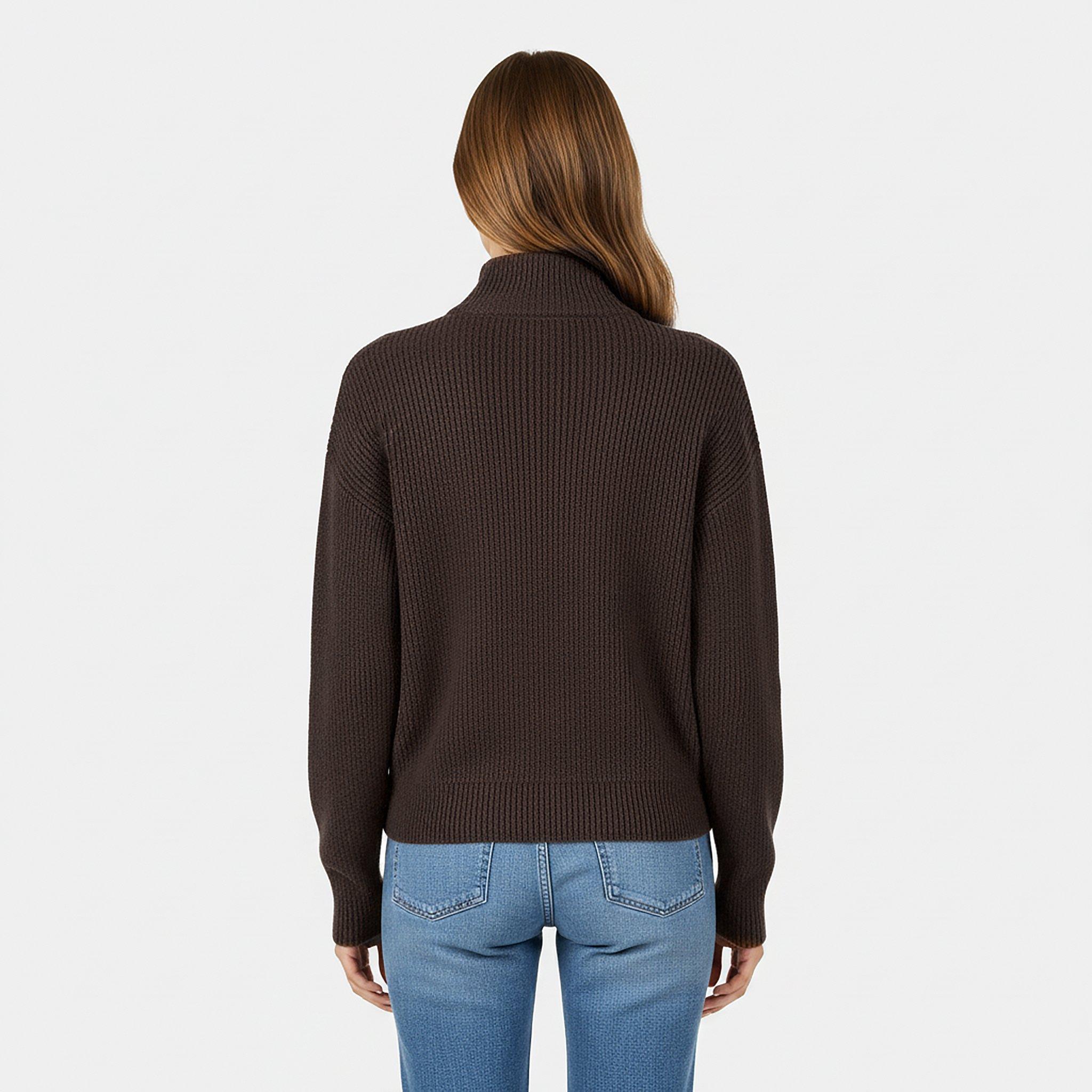 Cocoa - Jack Wills - High Neck Zip Knitted Jumper - 4