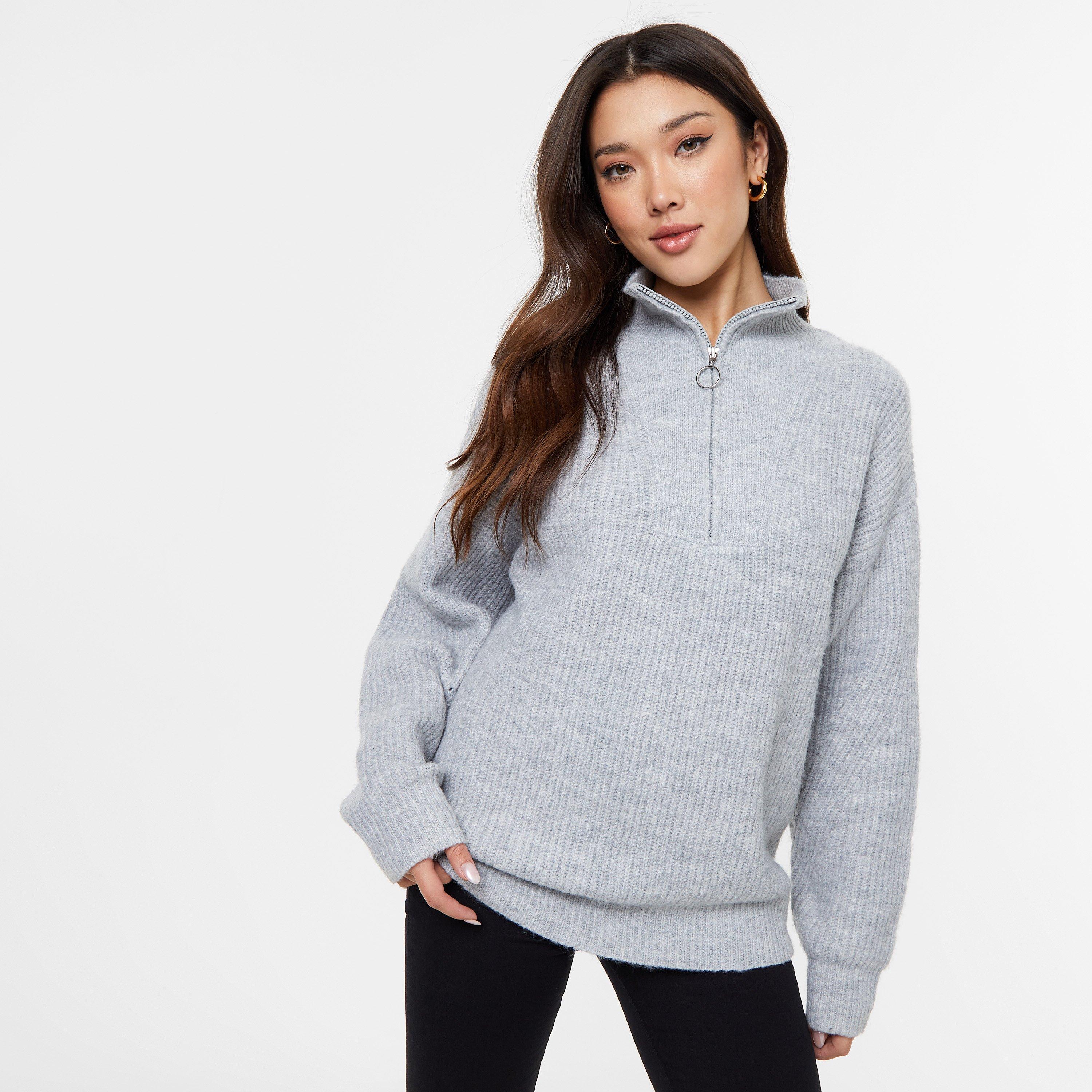 High neck zip jumper hotsell