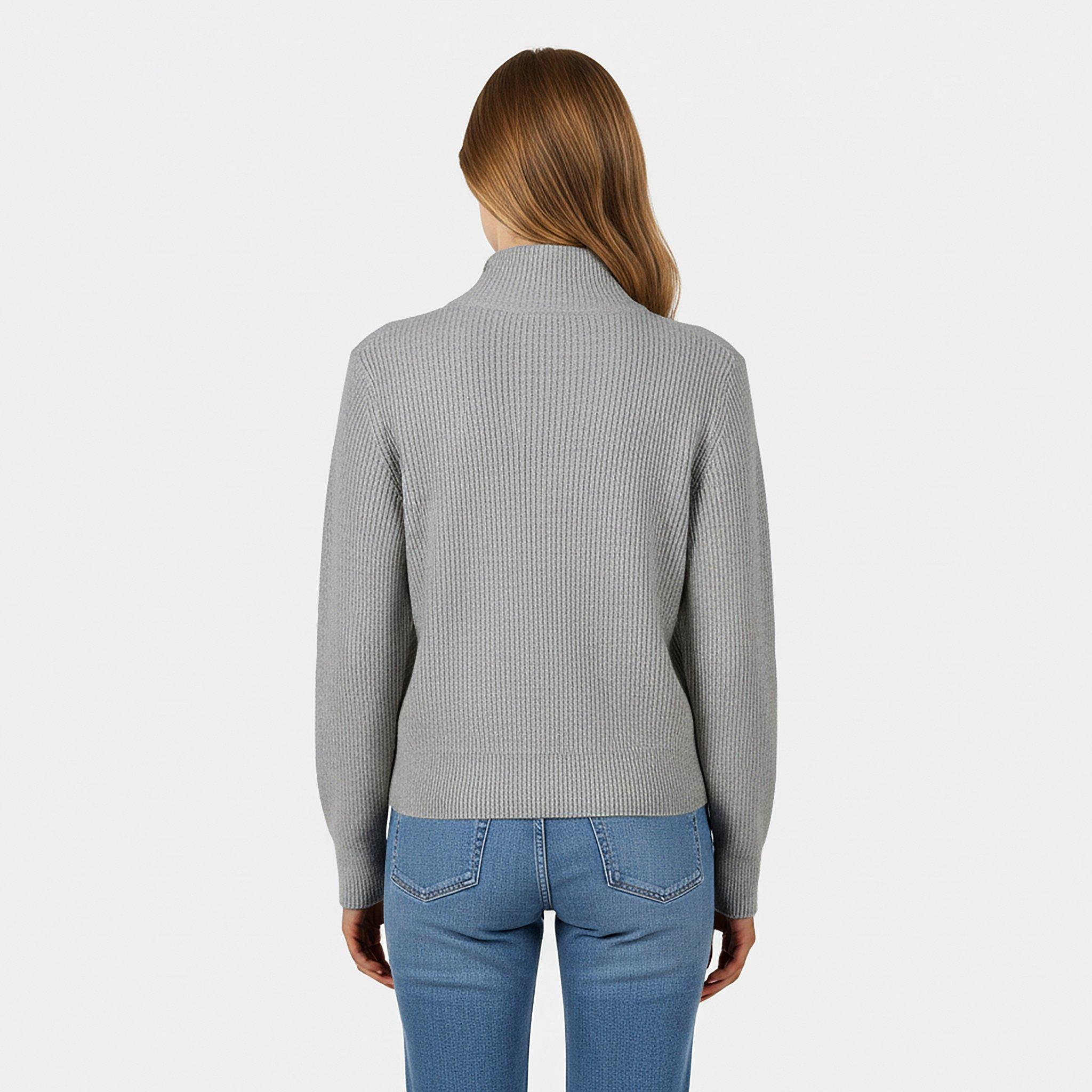 Grå Marl - Jack Wills - High Neck Zip Knitted Jumper - 4