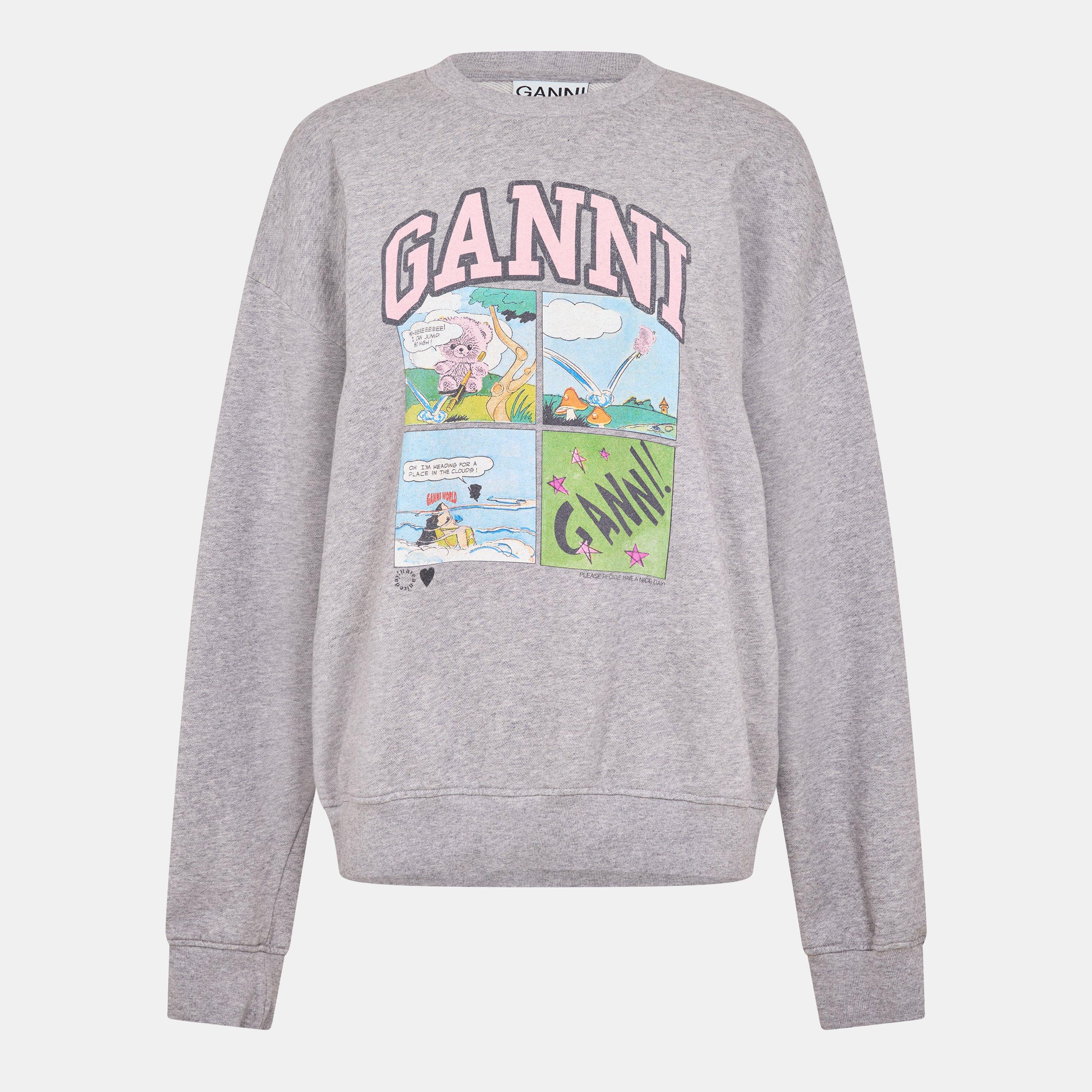 Ganni Women's Isoli Crew Sweatshirt - Paloma Melange - Size 8 (34)