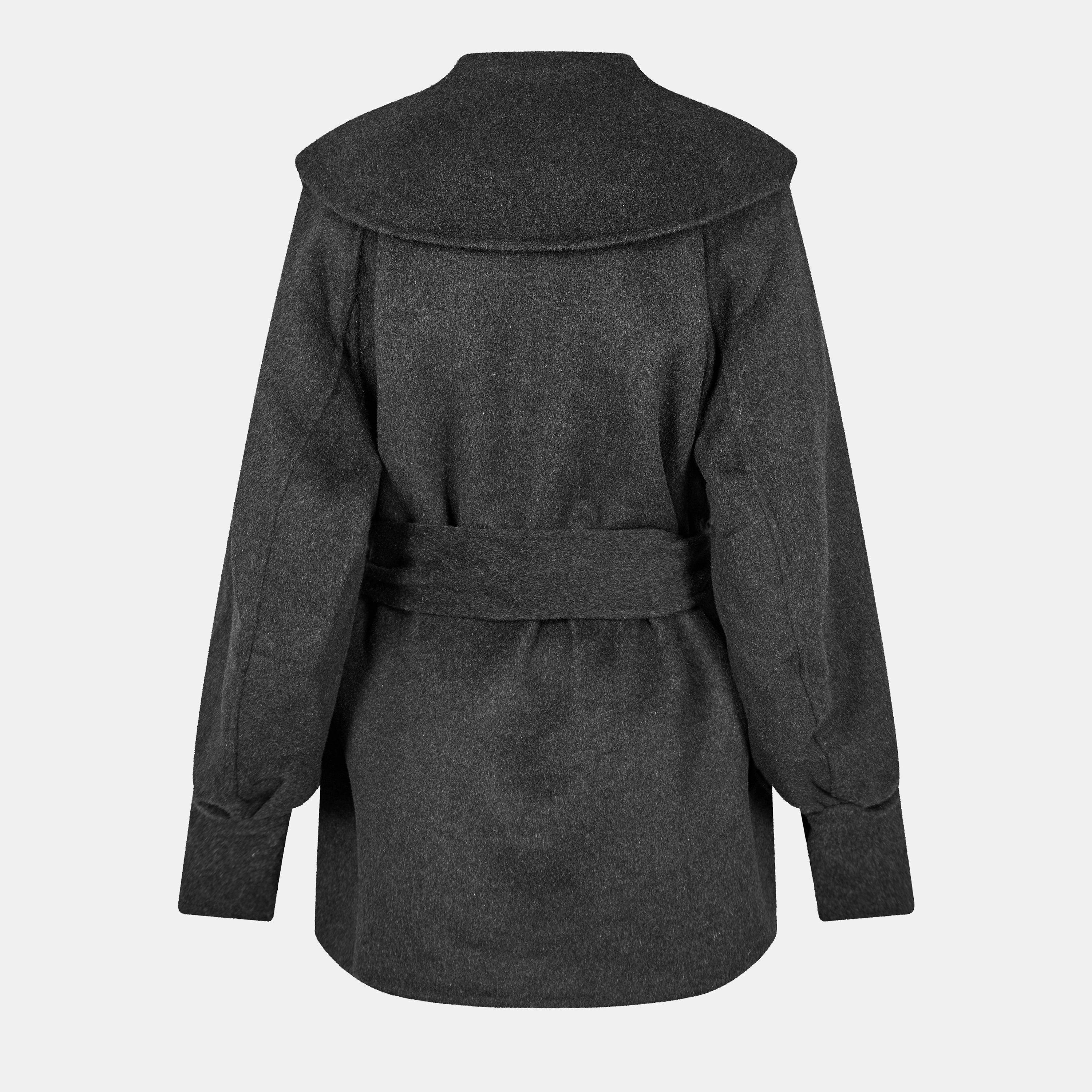 Phantom - Ganni - Women's Wool Belt Pea Coat - 2