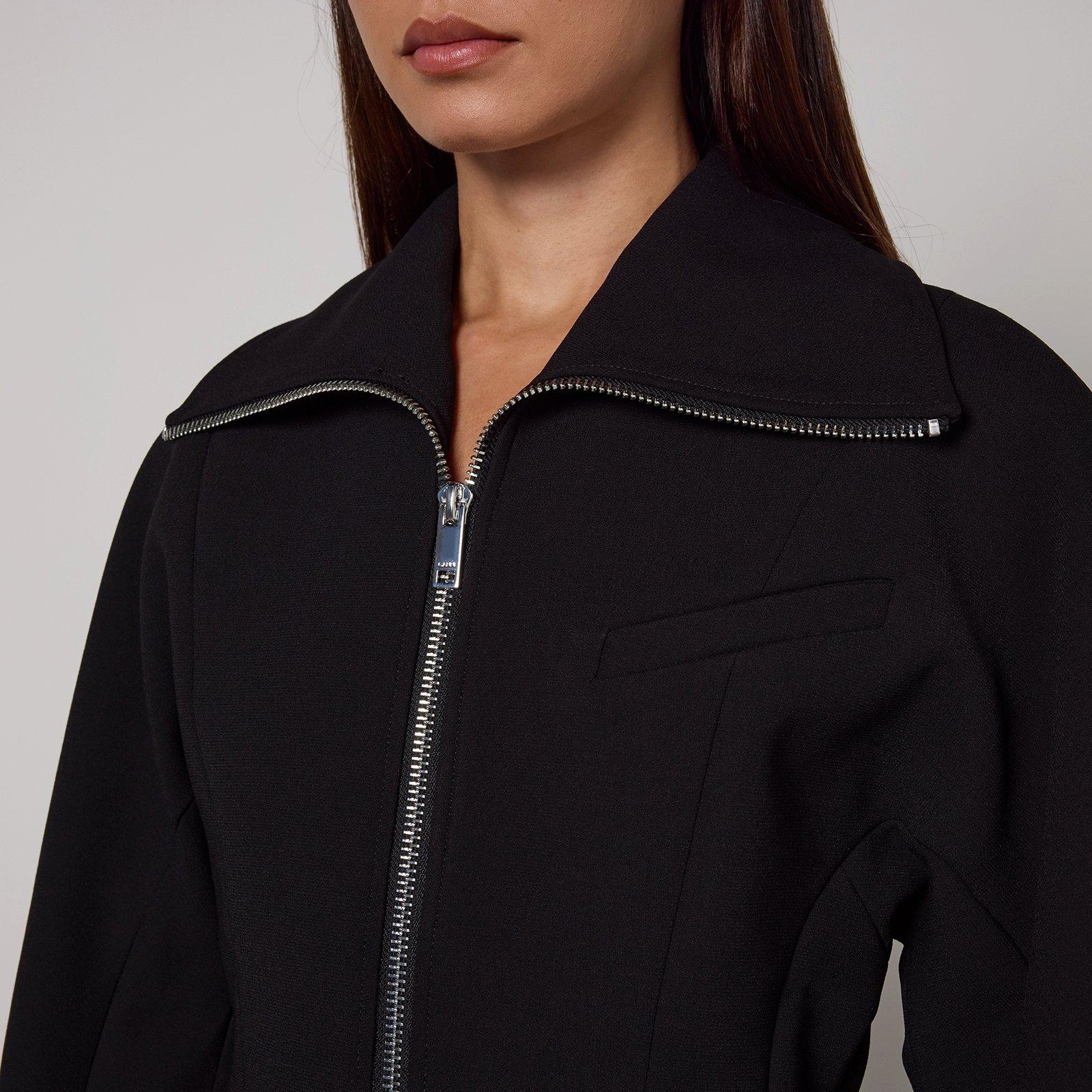 Black - Ganni - Women's Curve Sleeveless Bomber Jacket - 3