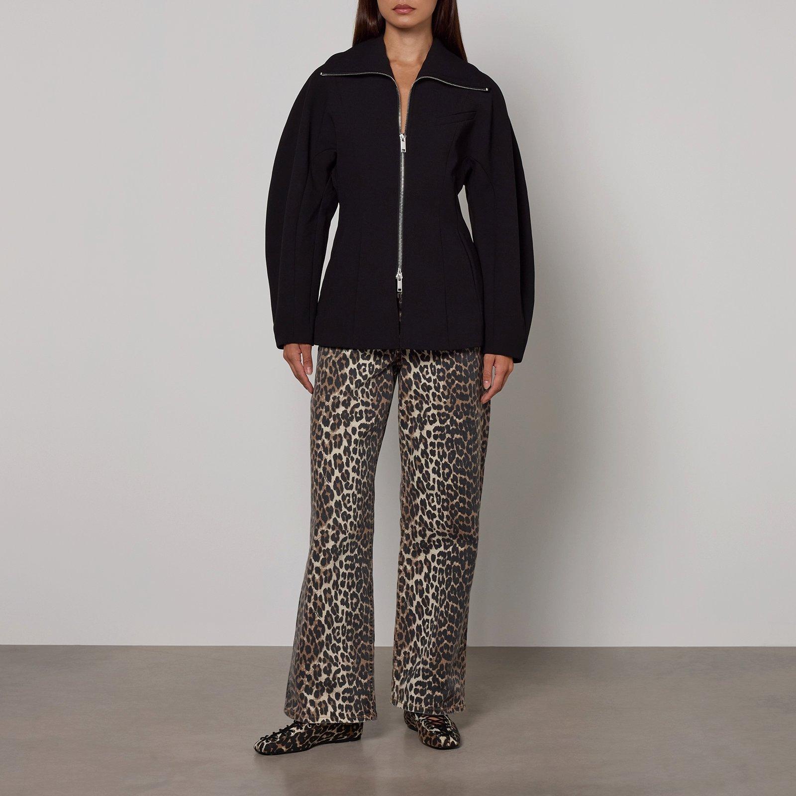 Black - Ganni - Women's Curve Sleeveless Bomber Jacket - 4